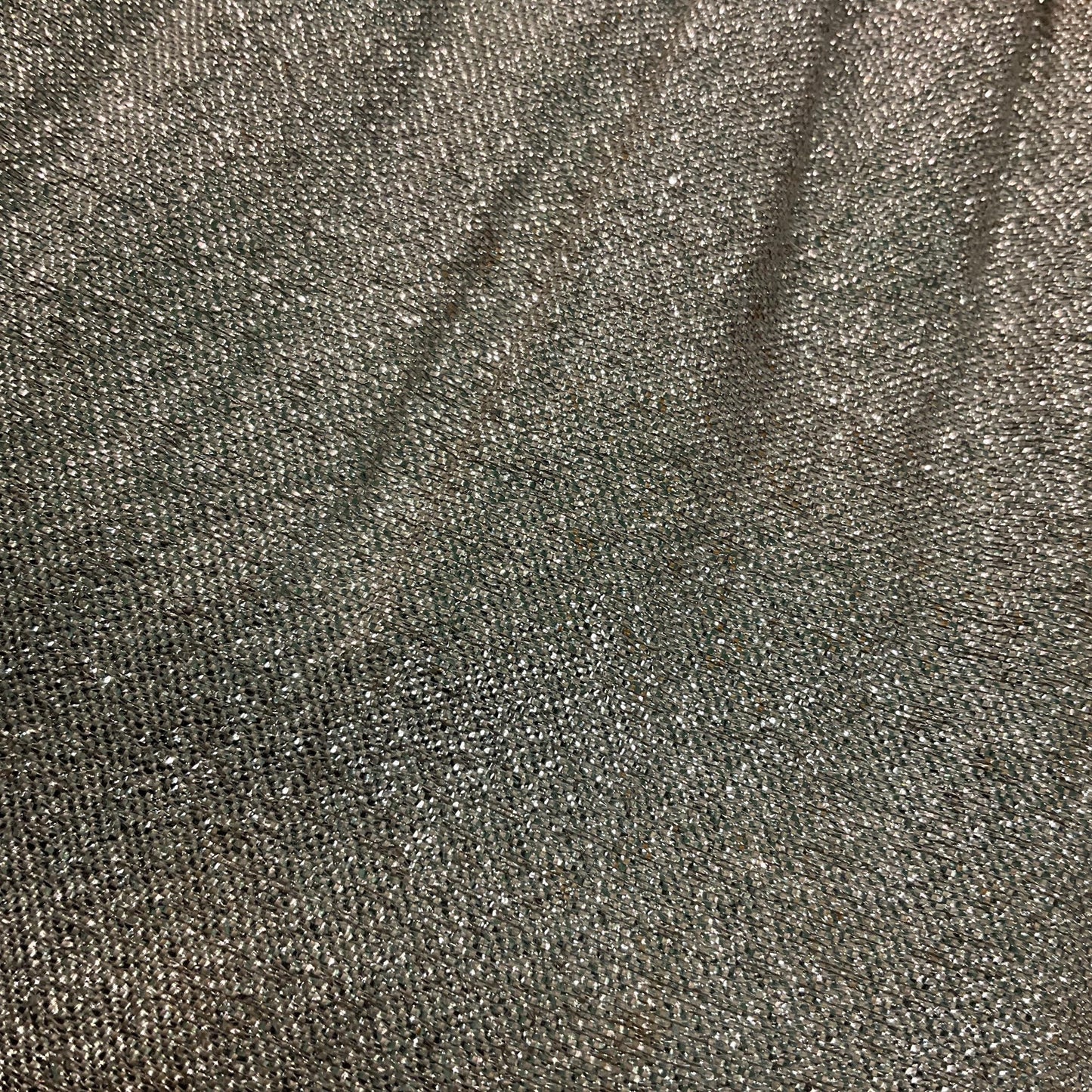 Vintage Mid Century Silver Lurex Evening Bag, Metallic fabric and Art Deco Style Frame