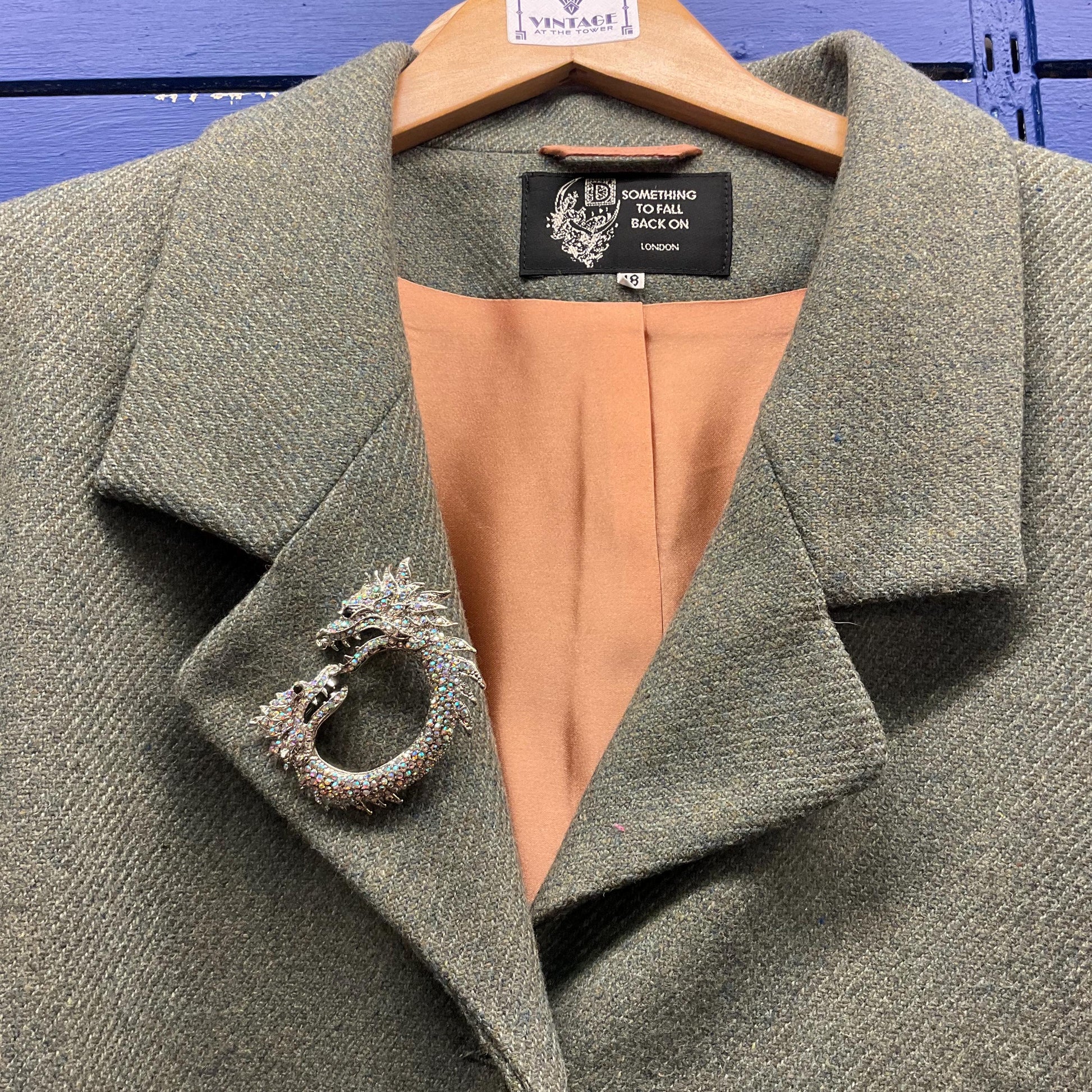 Vintage Statement Aurora Borealis Crystal Dragons Brooch, Silver tone with Rainbow rhinestones, Sustainable Gift