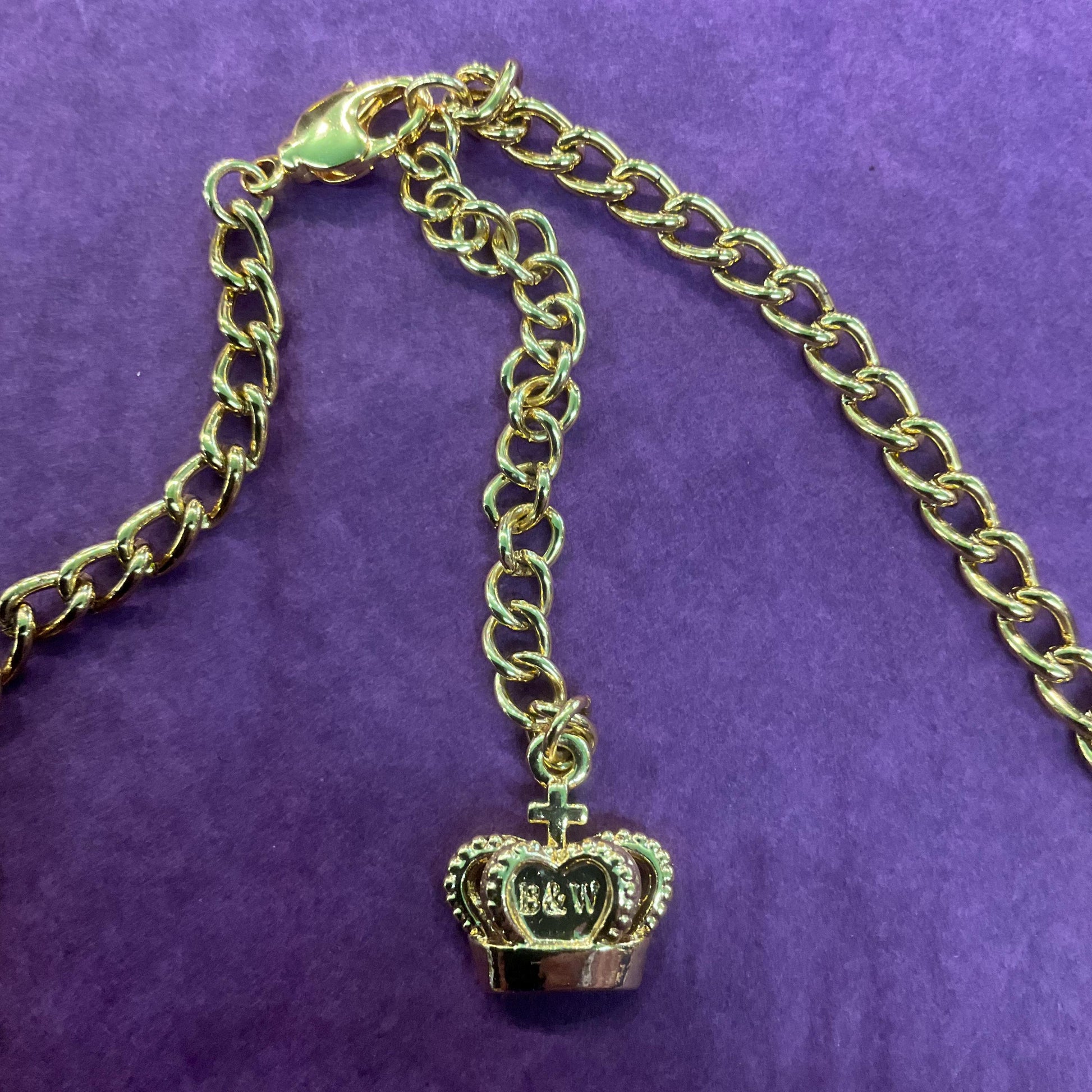 Vintage Butler and Wilson Enamel and Crystal Pansy Necklace, Gold tone with purple, yellow and turquoise crystal