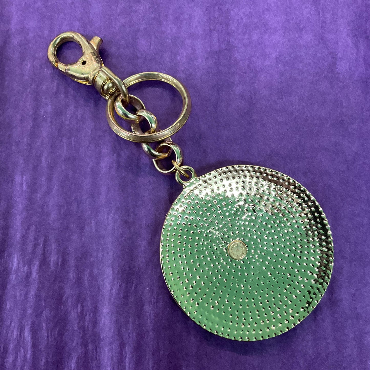 Vintage Butler and Wilson Large Smiley Face Crystal Handbag Charm/ Keyring, Gold tone with enamel and yellow rhinestones