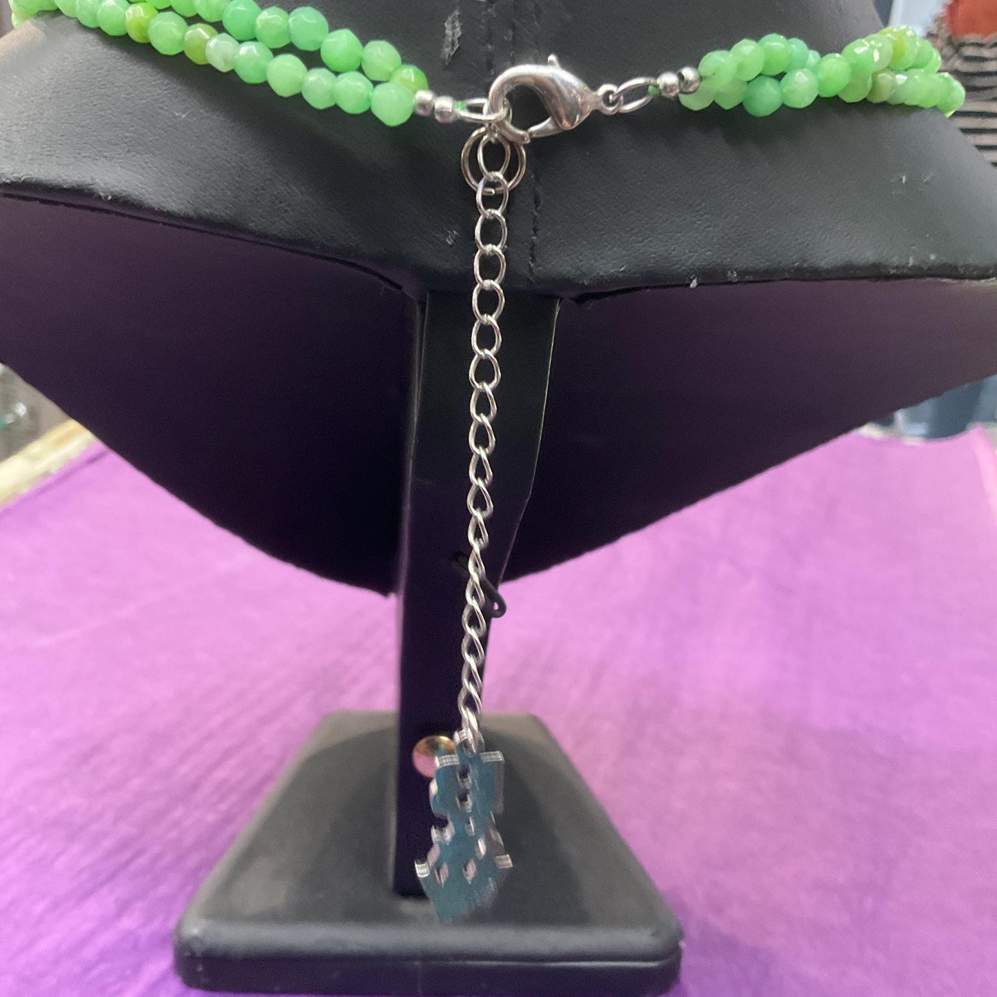 Vintage Butler and Wilson Green Flower Garland Fresh Water Pearl and Crystal Statement Necklace, Signed in original box