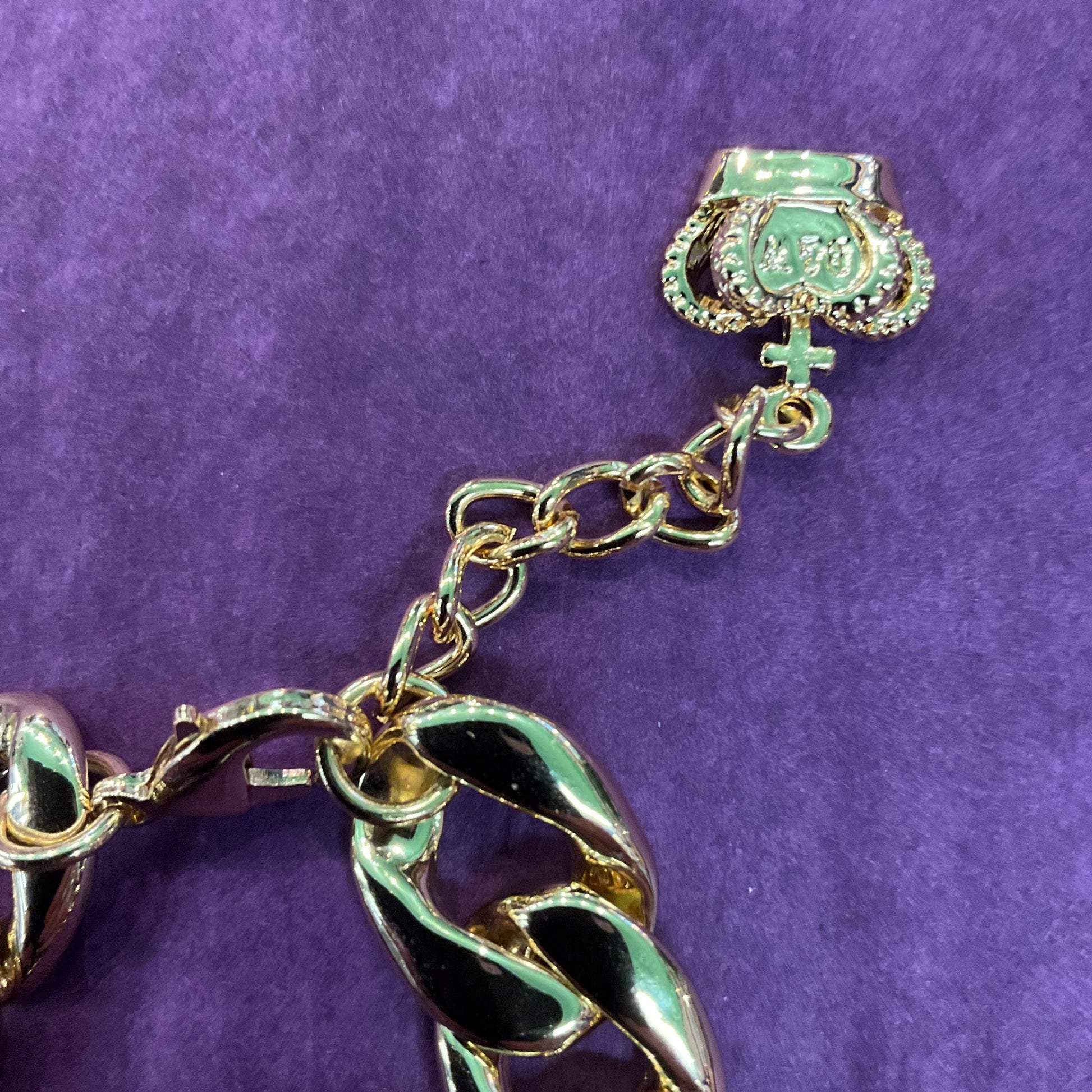 Vintage Butler and Wilson Gold Statement Crystal Chain Necklace, chunky curb chain with orange faceted Borealus Crystal, Signed