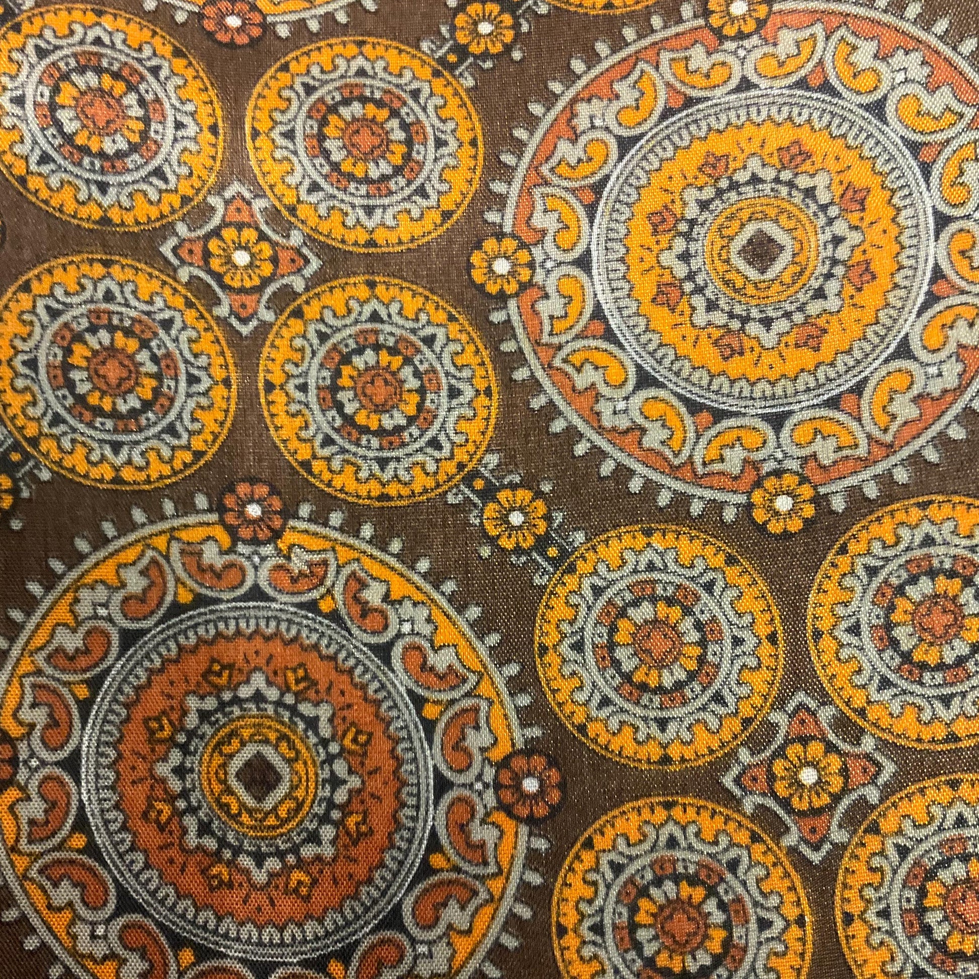 Vintage Gents Tootal ‘ Grosvenor’ Acetate Paisley Print Cravat, Shades of Bronze, Brown, Orange and Duck Egg, Vintage Man