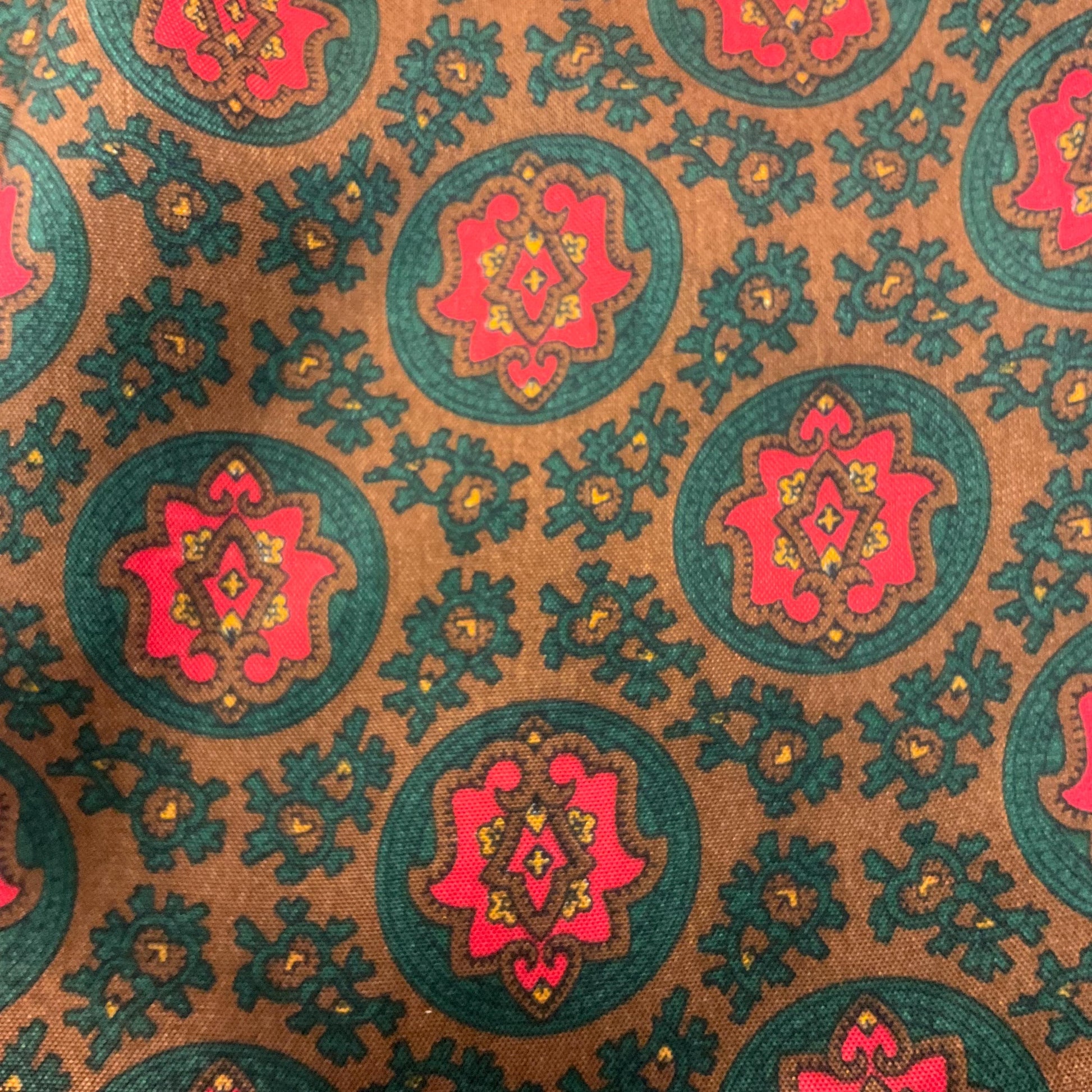 Vintage Gents Tootal Acetate Paisley Cravat, shades of Bronze, Red, Green, and Gold, Vintage Man, Formal Event