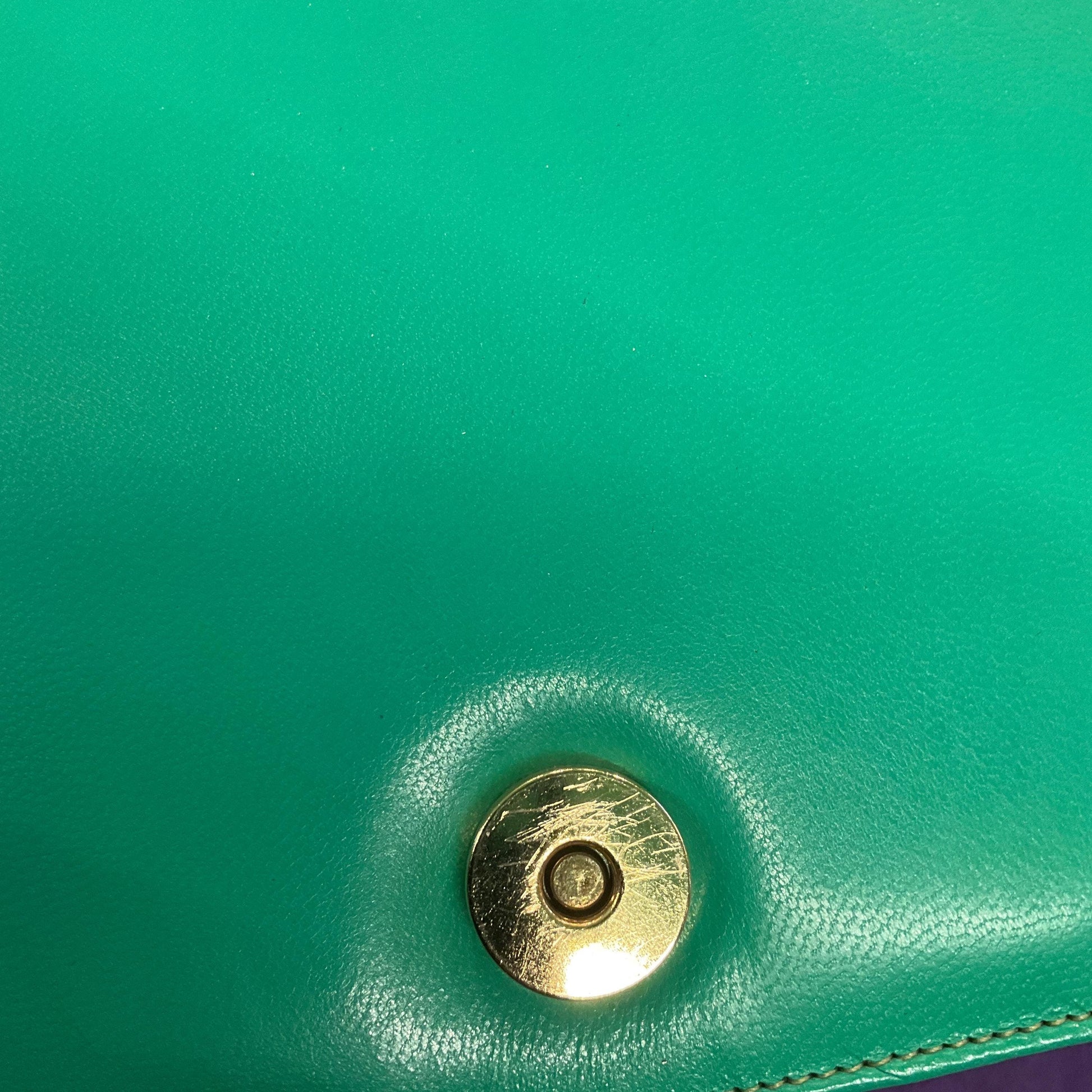 Vintage 1980s Jade Green Leather Large Clutch or Shoulder Bag by Jacques Vert, Rarely used in Original Box