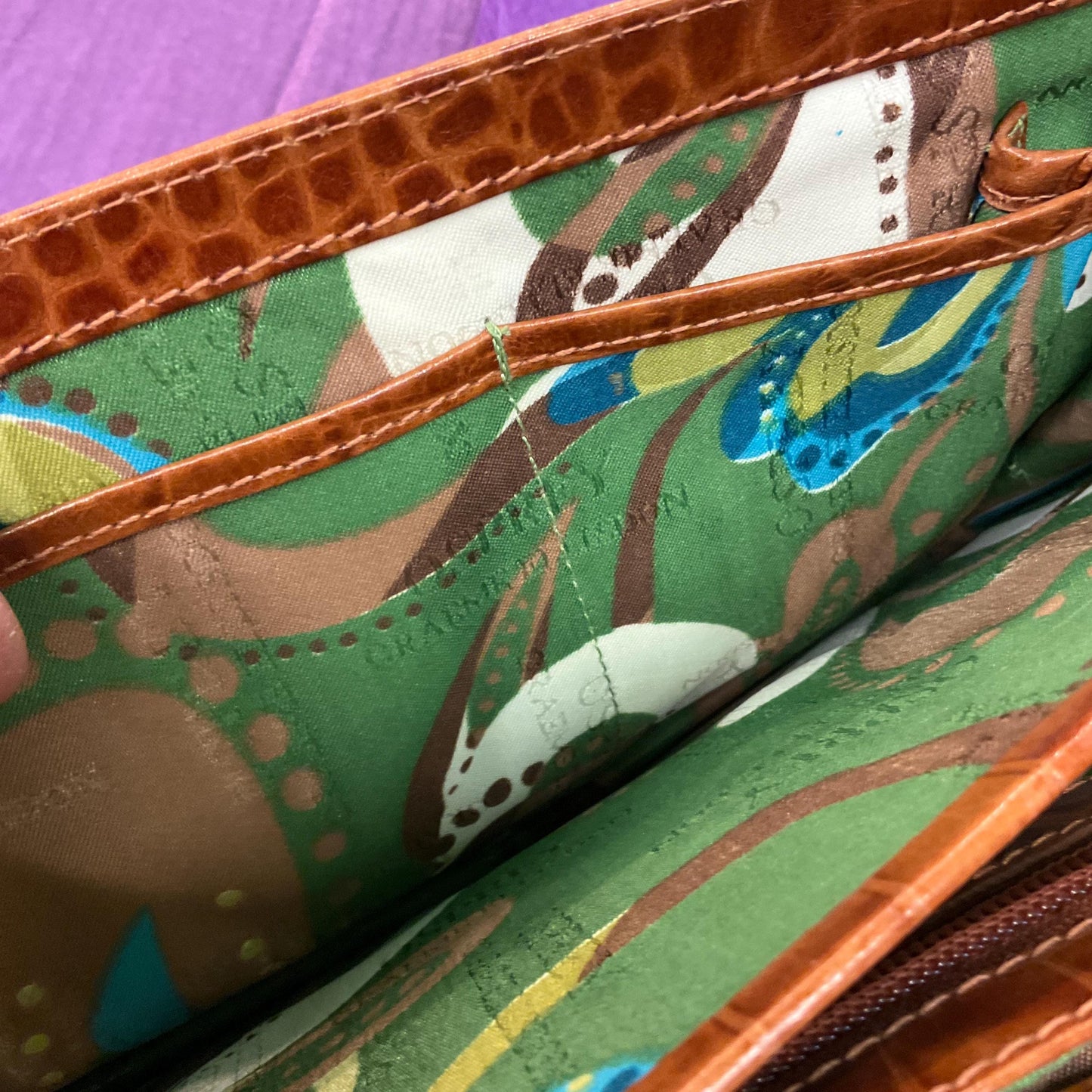 Vintage Osprey Tan Leather Mock Croc Shoulder Bag, Designed by Graeme Ellison