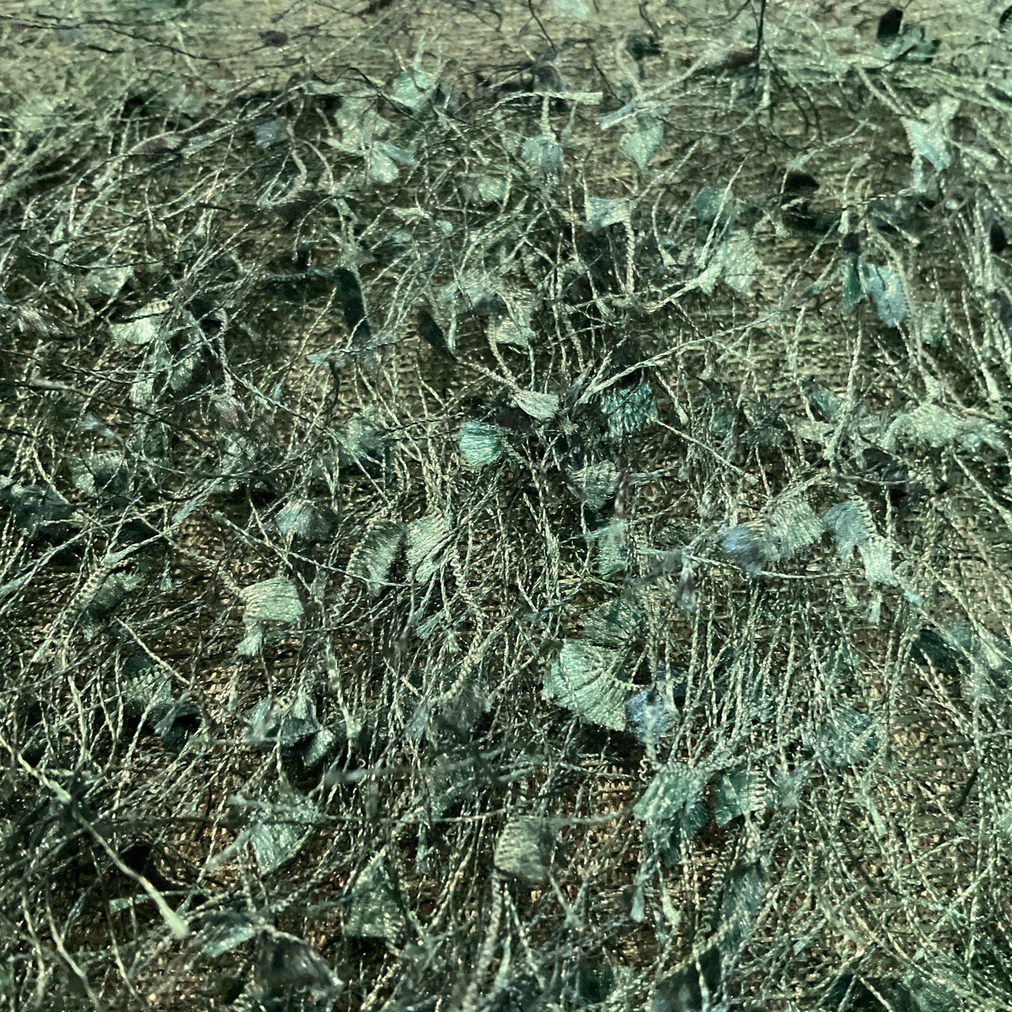 Vintage Deep Green Fringed Evening Box Bag, clutch, handbag or Shoulder chain strap