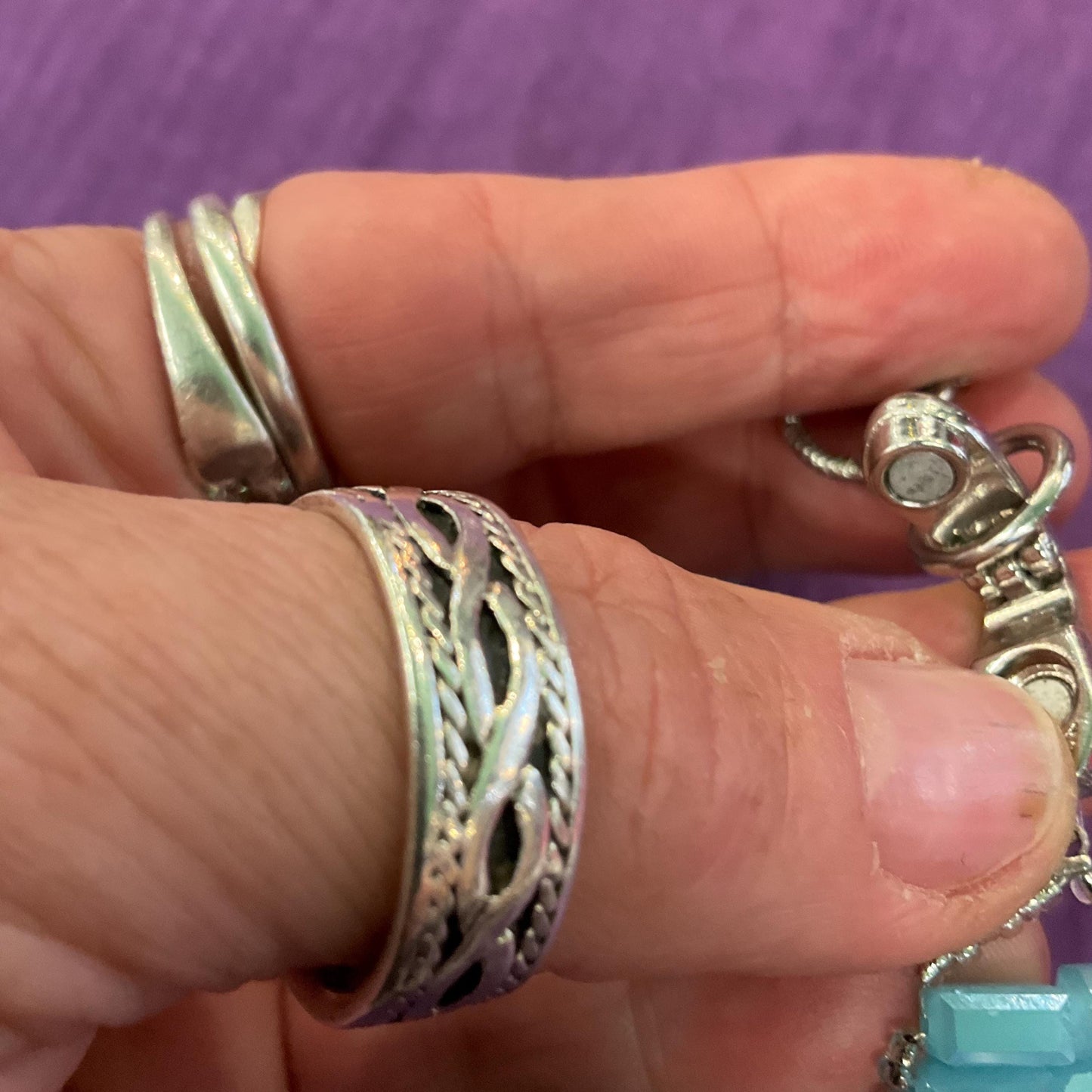 Vintage Butler and Wilson Turquoise and Gold Ombré Crystal Floral Bracelet, Signed in original box