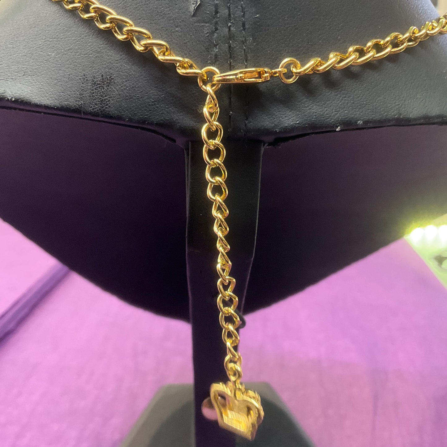 Vintage Butler and Wilson Enamel and Crystal Pansy Necklace, Gold tone with purple, yellow and turquoise crystal