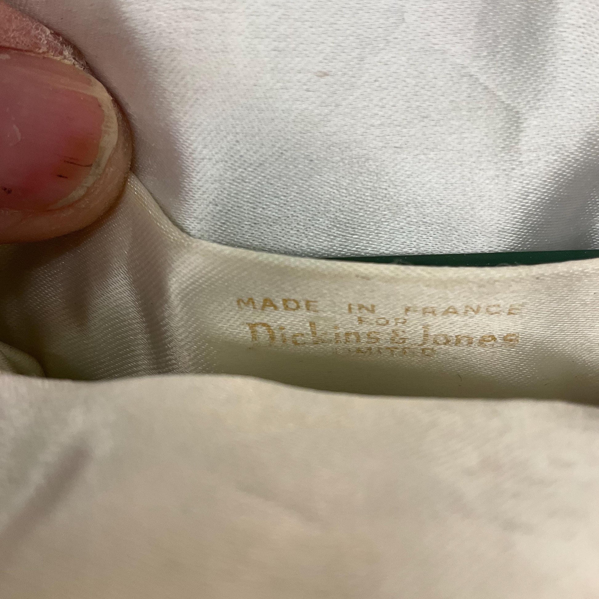 Vintage French Art Deco Black Silk Evening Bag by Dickens and Jones, Silver Crystal Clasp and beaded decoration