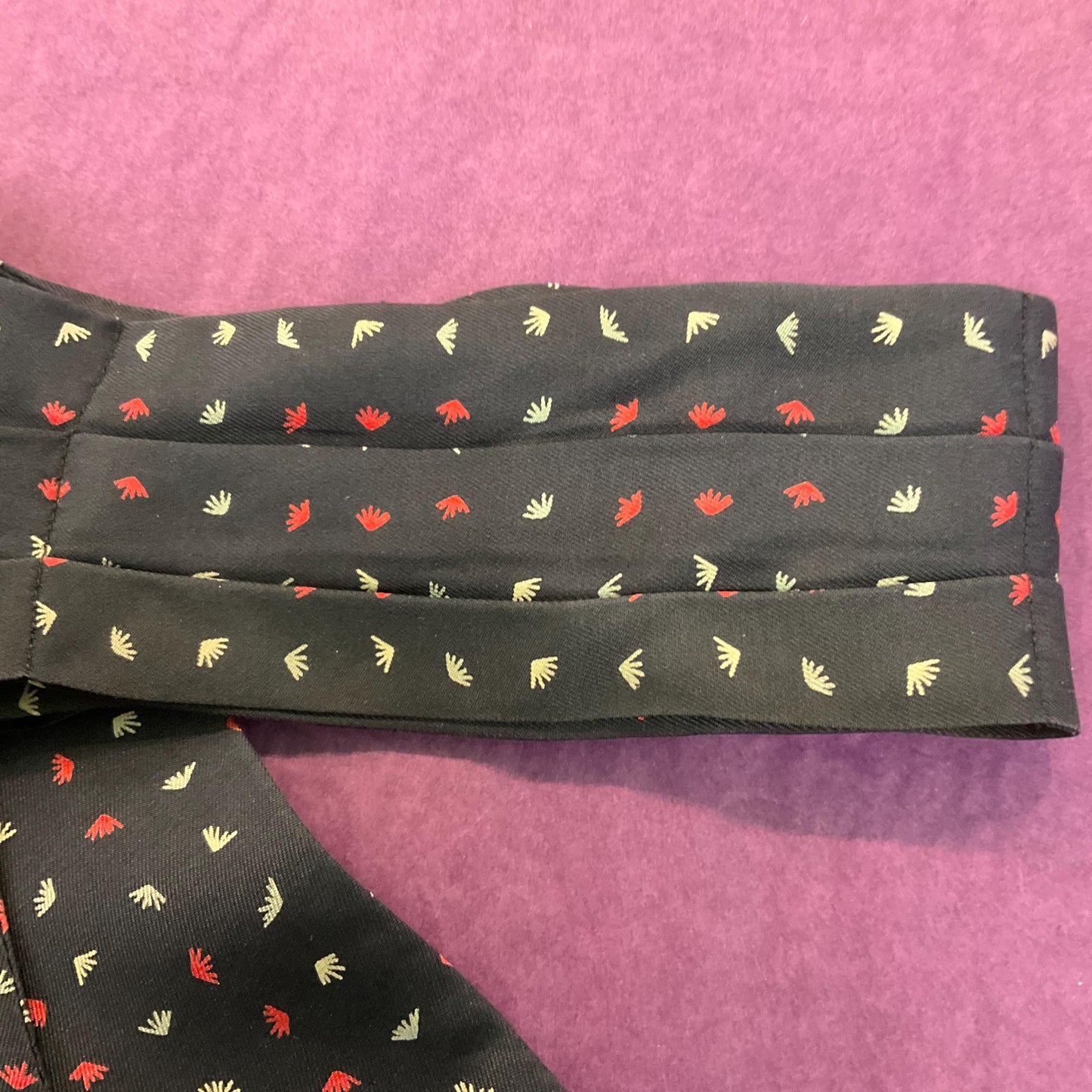 Vintage Gents Pure Silk Cravat by Liberty, Navy, Silver and Red ditsy print, vintage wedding, gifts for him