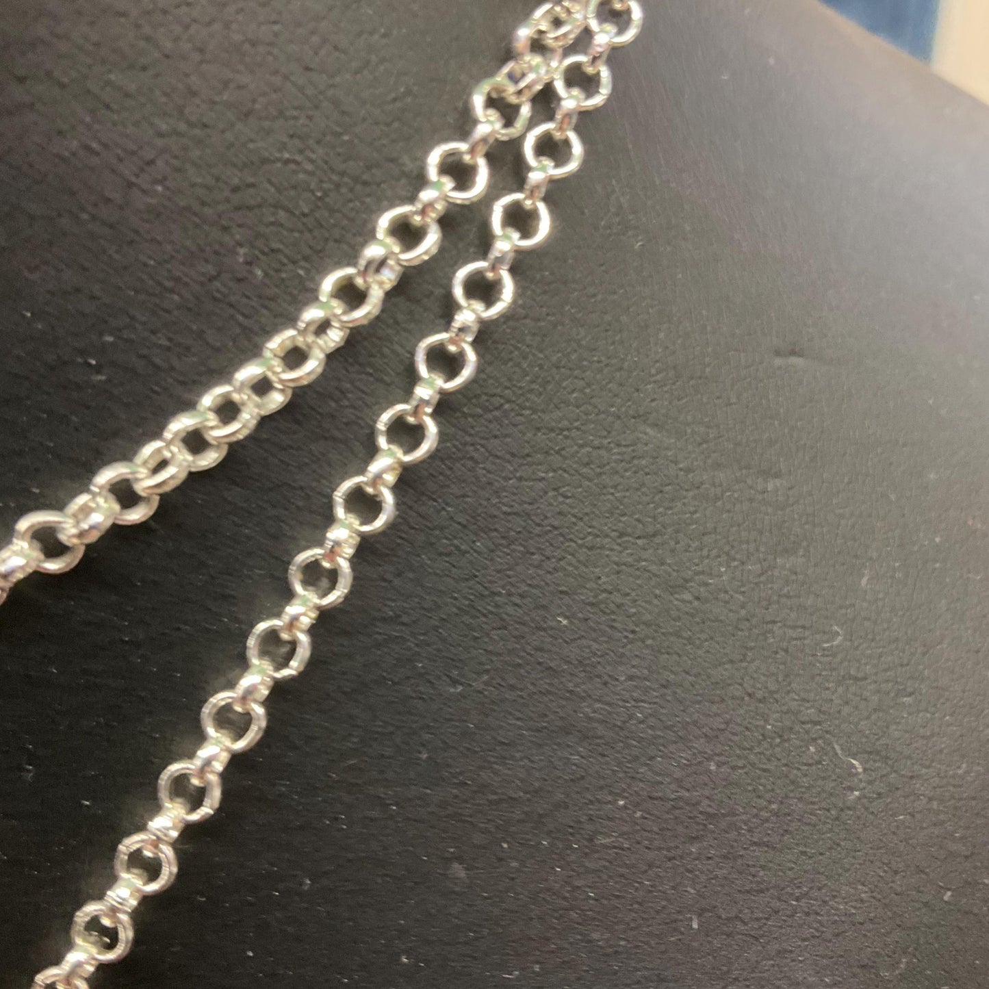 Vintage Large Silver and Shell Fossil Pendant, 925 silver with monochrome mother of pearl shell on a long silver plated chain