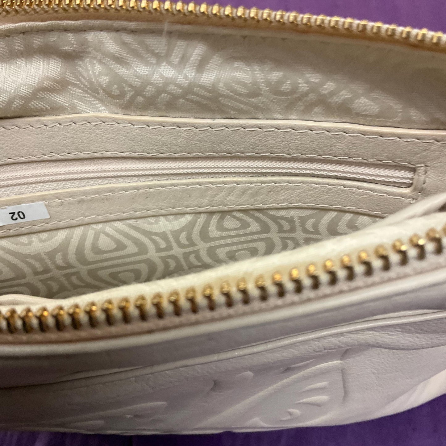 Vintage BIBA Cream Leather Shoulder Bag, Adjustable leather and Gold chain strap