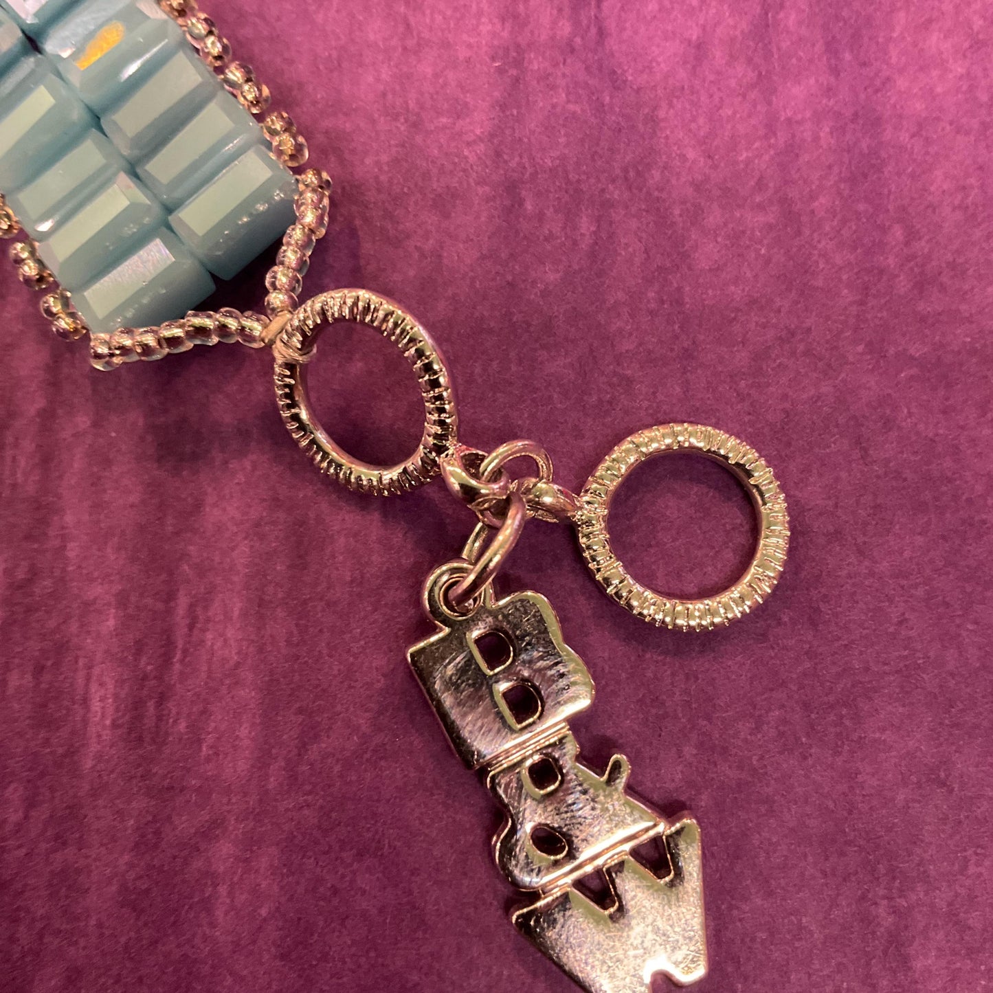 Vintage Butler and Wilson Turquoise and Gold Ombré Crystal Floral Bracelet, Signed in original box