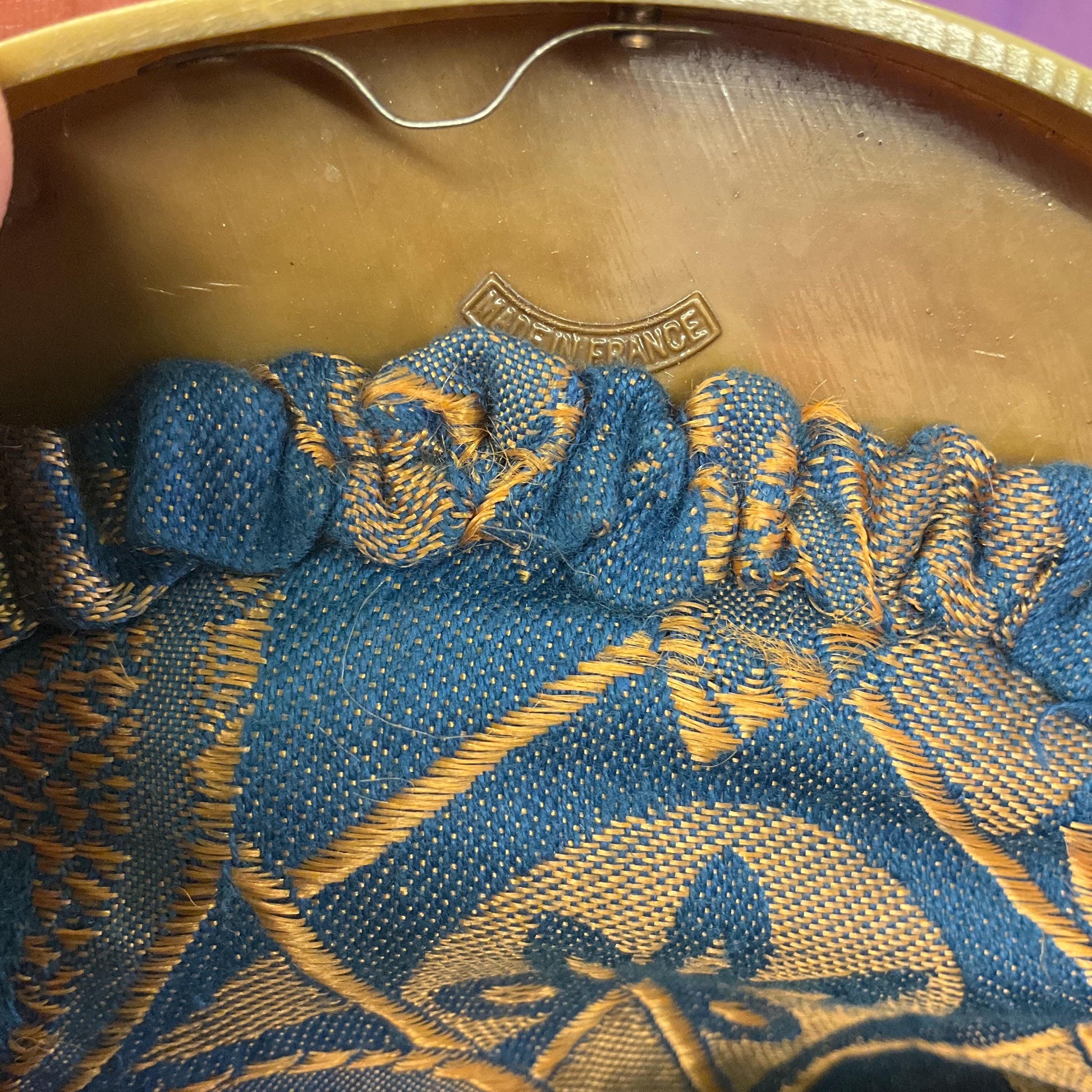 Antique Art Deco French 1920s/30s Rainbow Beaded Evening Bag with ornate Bakelite frame