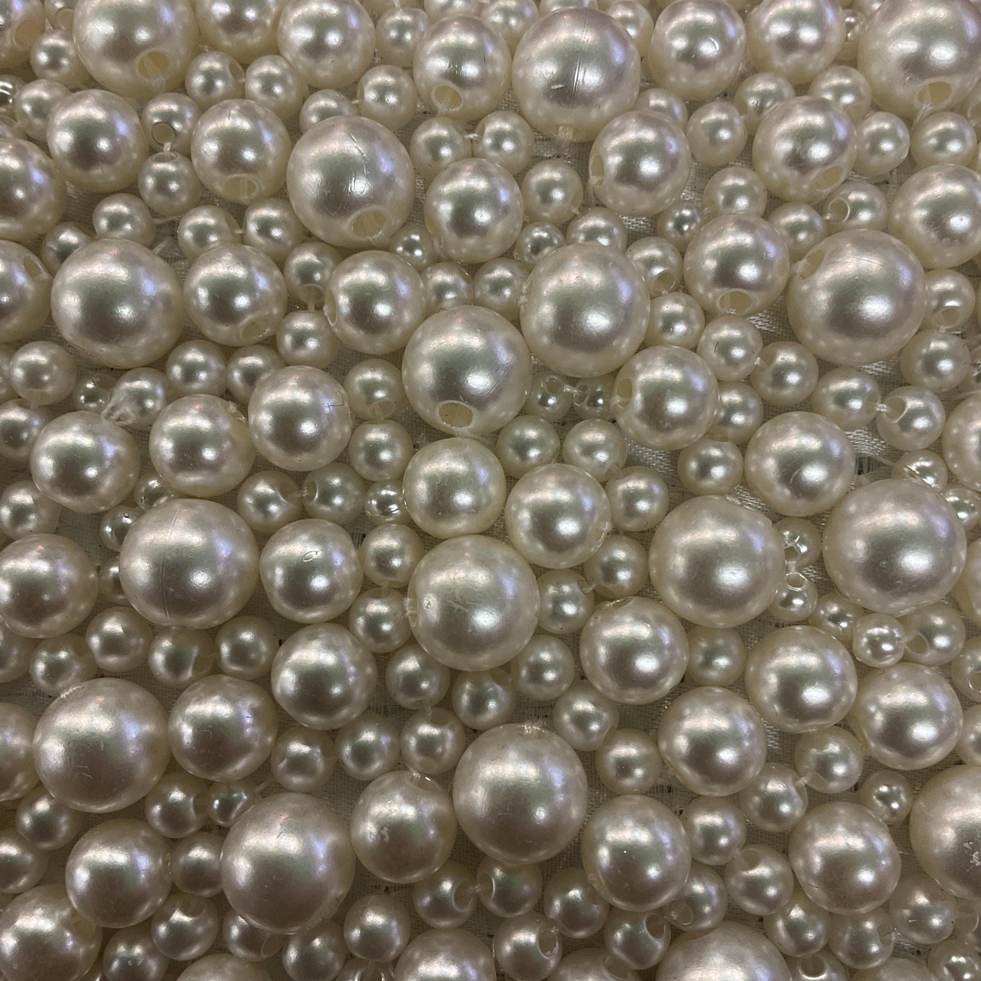 Vintage Ivory Faux Pearl Satin Evening Bag with boxy body and large faux Pearl and crystal clasp, clutch or Shoulder