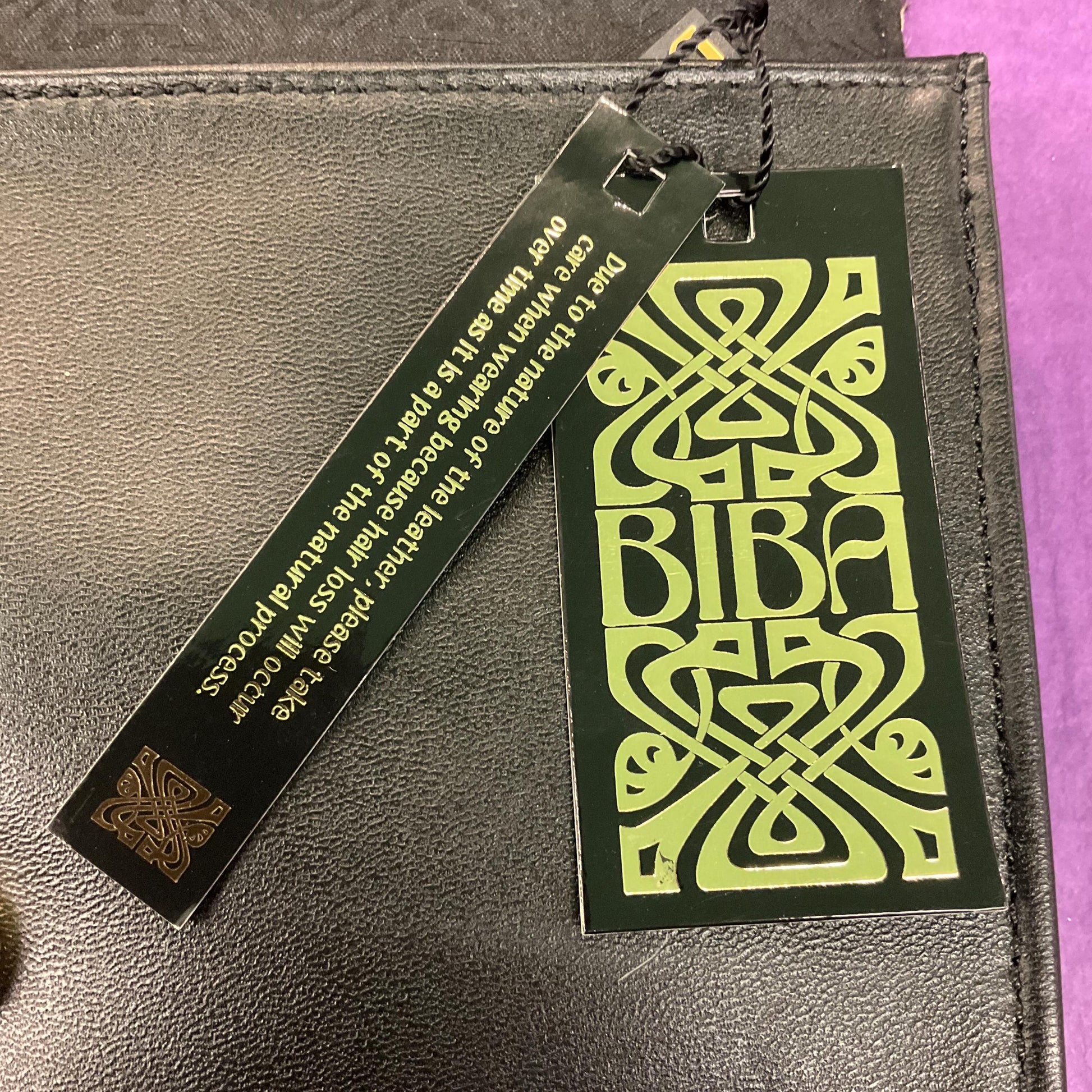 Vintage BIBA Leather leopard Print Large Clutch Bag , unused with original tags