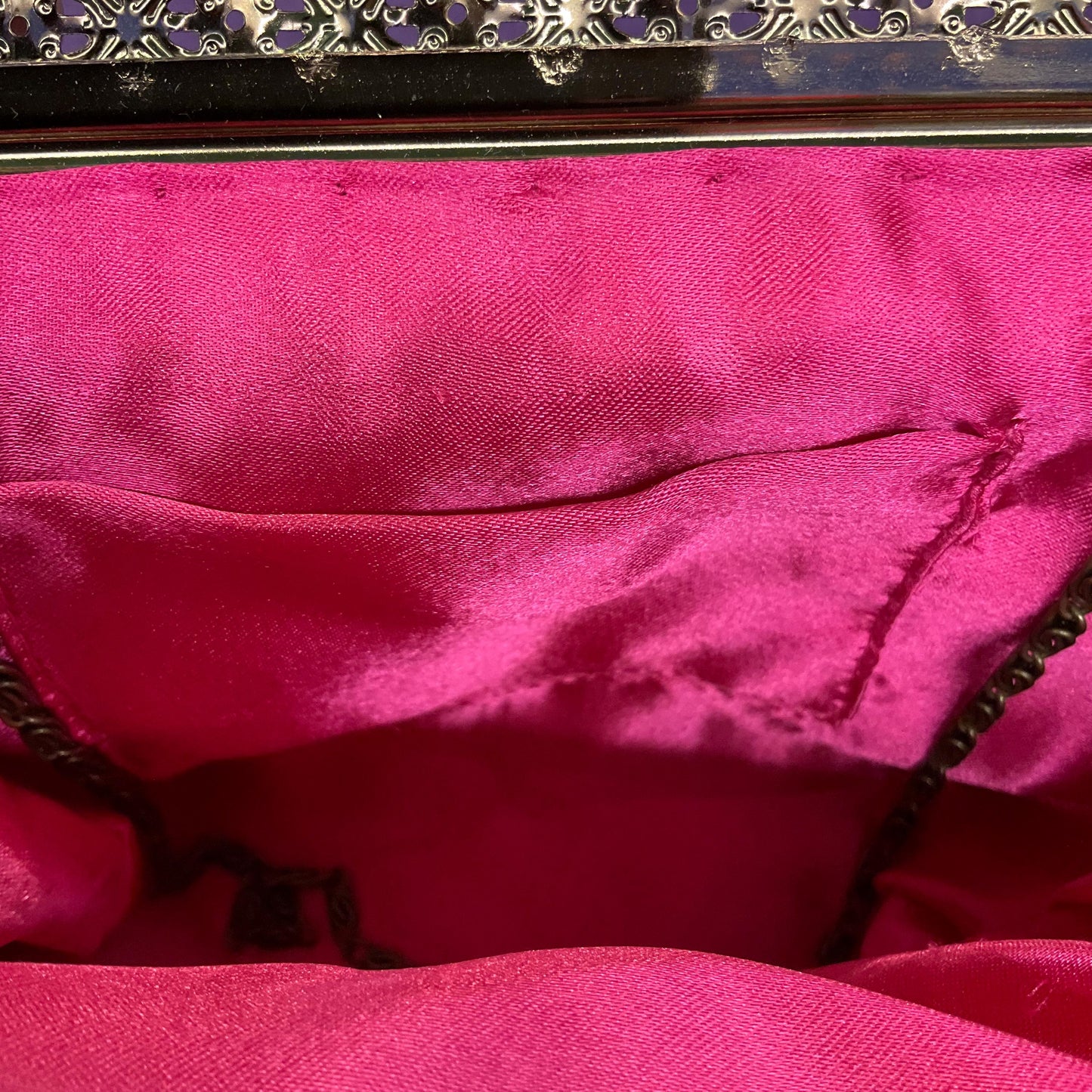 Vintage Pink Peacock Feather Beaded and Sequinned Evening Bag, Clutch or Handbag