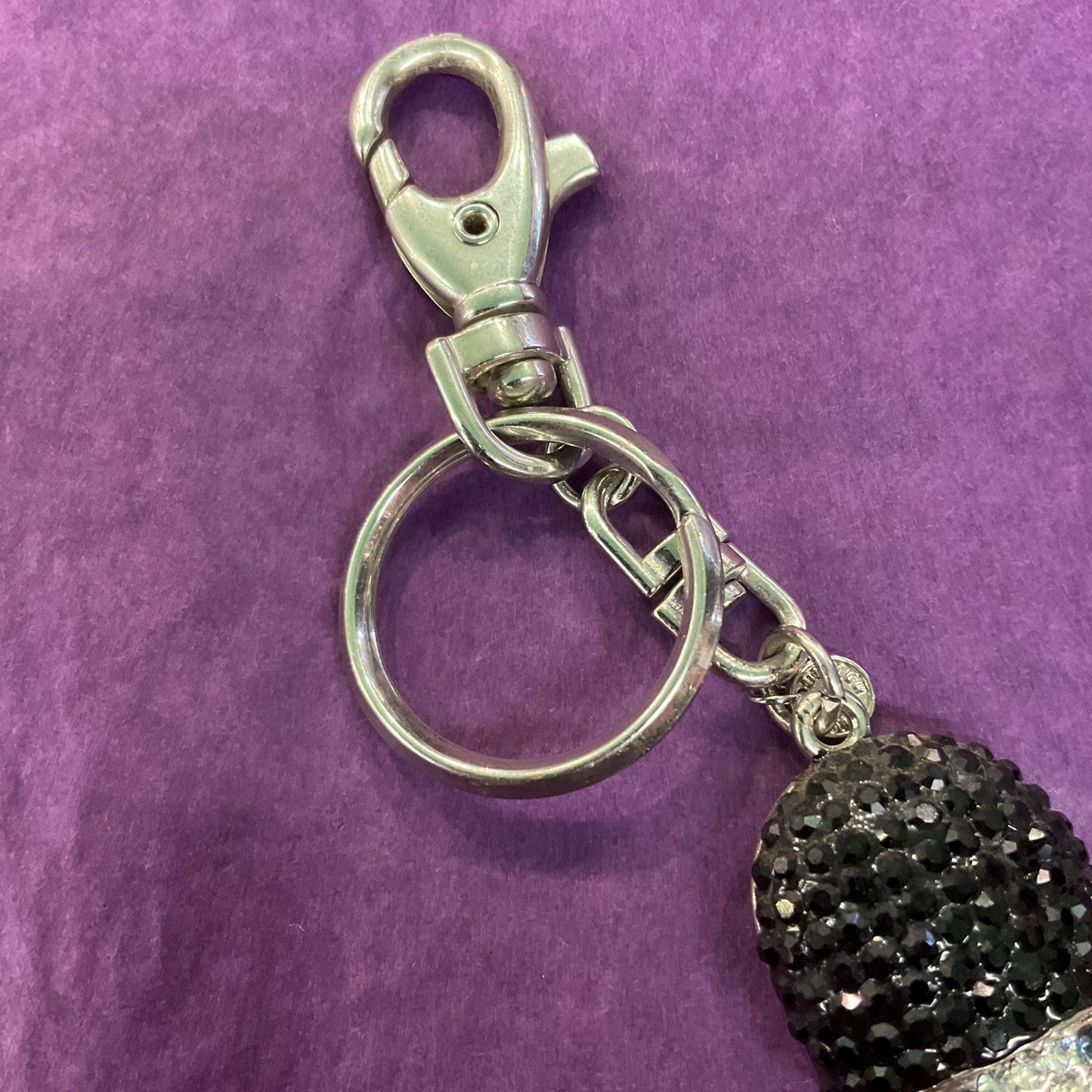 Vintage Butler and Wilson Statement Crystal Buckingham Palace Guard Handbag Charm/ Keyring, silver tone with Union Jack rhinestones