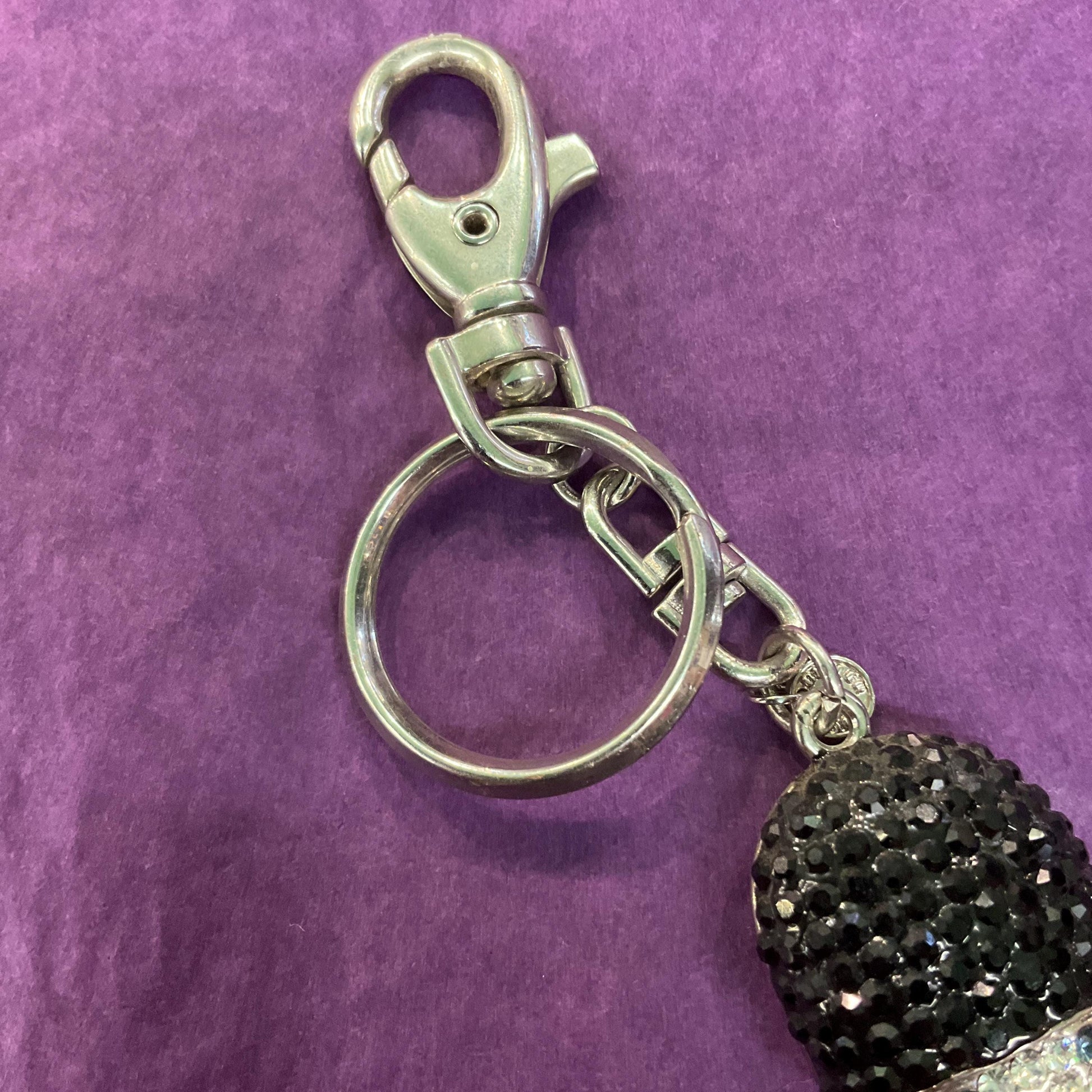 Vintage Butler and Wilson Statement Crystal Buckingham Palace Guard Handbag Charm/ Keyring, silver tone with Union Jack rhinestones