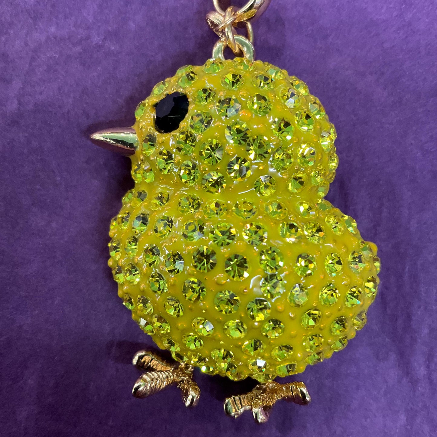 Vintage Butler and Wilson Statement Crystal Chick Hanbag Charm/keyring, Gold Rome with yellow rhinestones