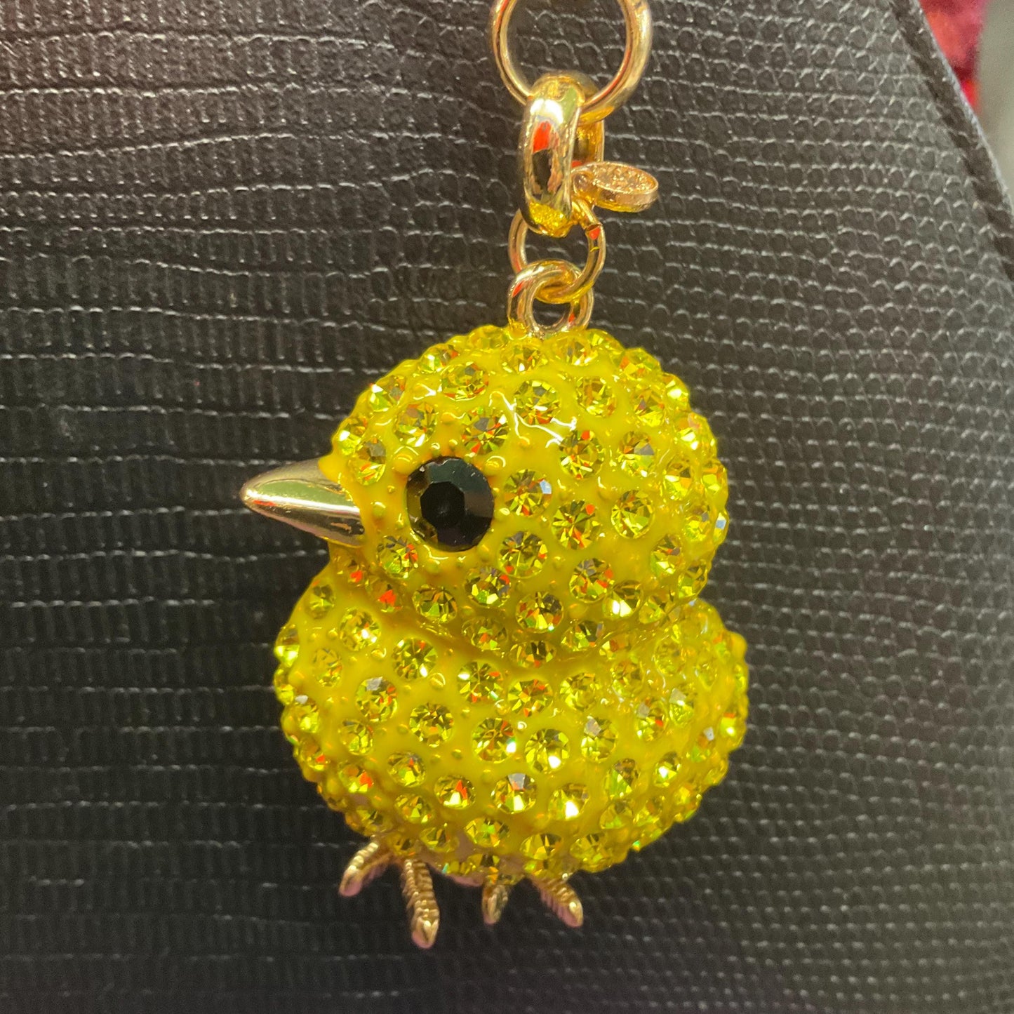 Vintage Butler and Wilson Statement Crystal Chick Hanbag Charm/keyring, Gold Rome with yellow rhinestones