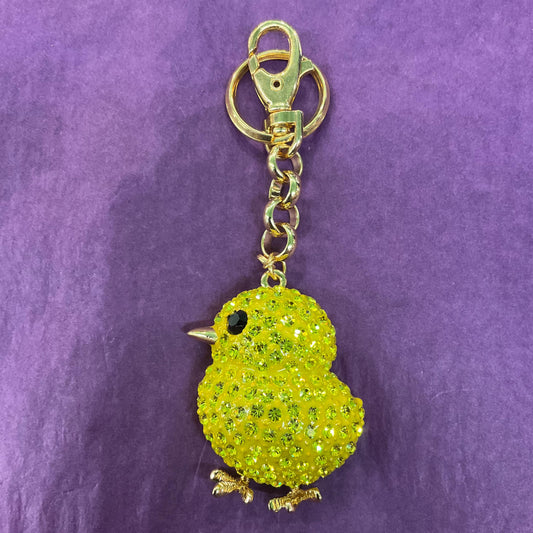 Vintage Butler and Wilson Statement Crystal Chick Hanbag Charm/keyring, Gold Rome with yellow rhinestones