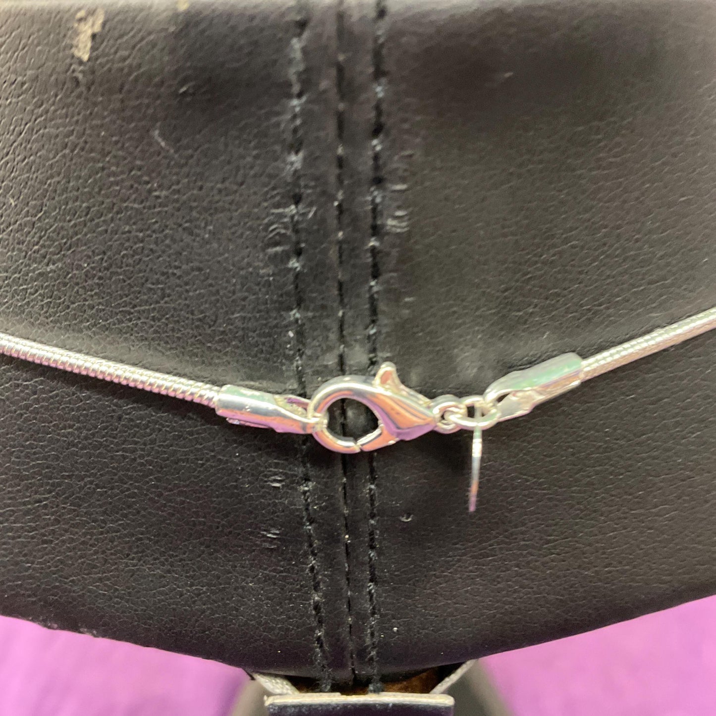 Vintage Sterling Silver Large Oval Locket, Birmingham Hallmark, Foliate Engraving onto 925 Silver Snake Chain