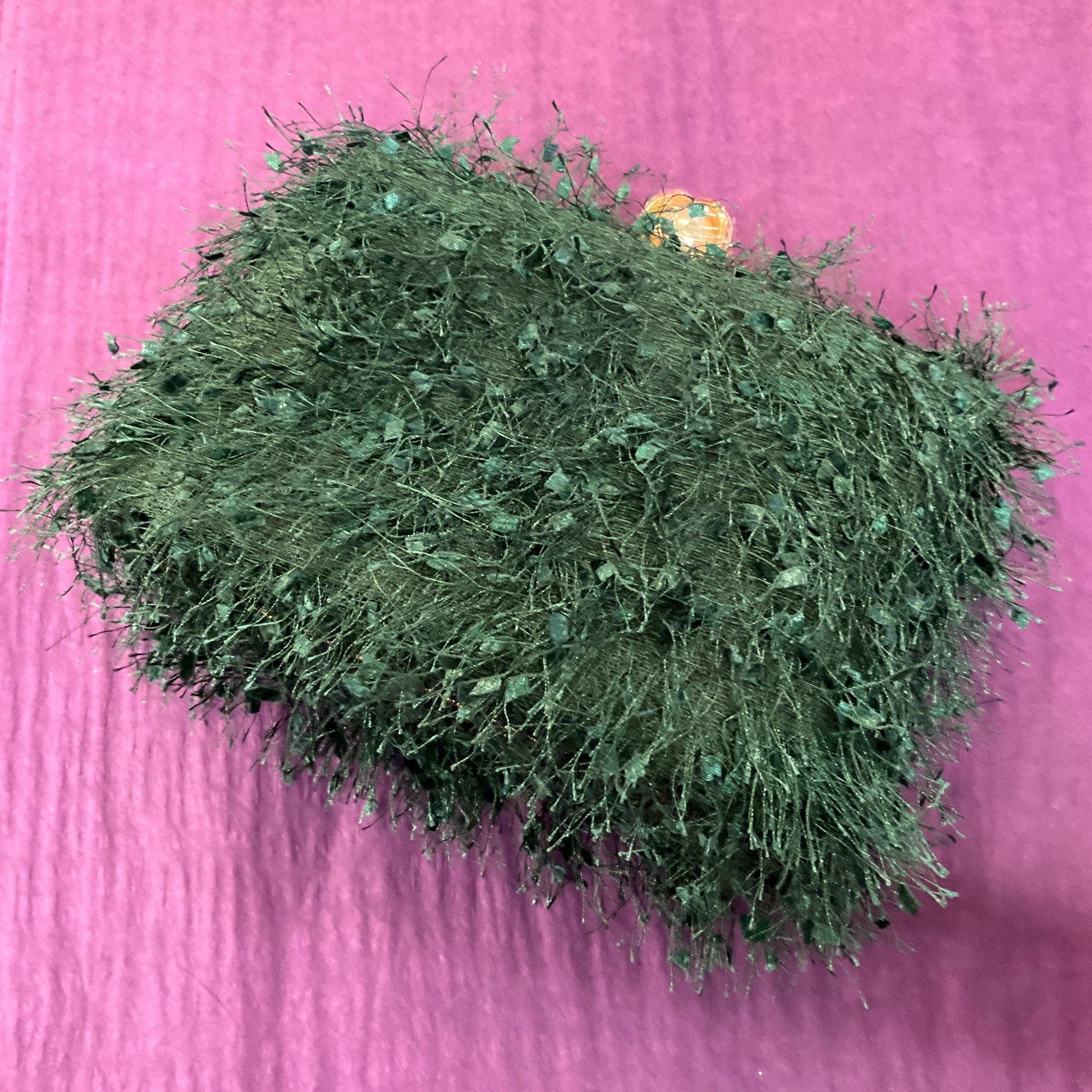 Vintage Deep Green Fringed Evening Box Bag, clutch, handbag or Shoulder chain strap