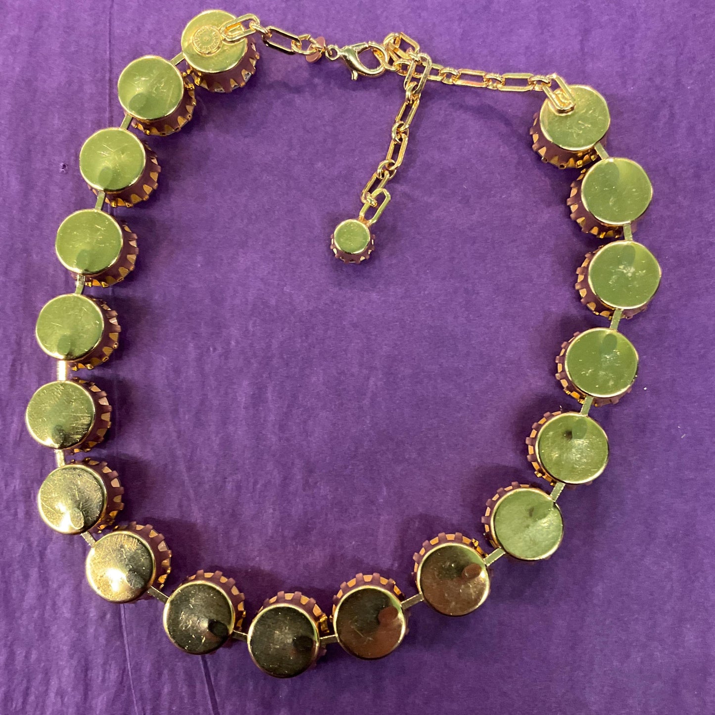 Vintage Butler and Wilson Silver Crystal Choker Style Statement Necklace, Gold tone with large faceted silver crystals