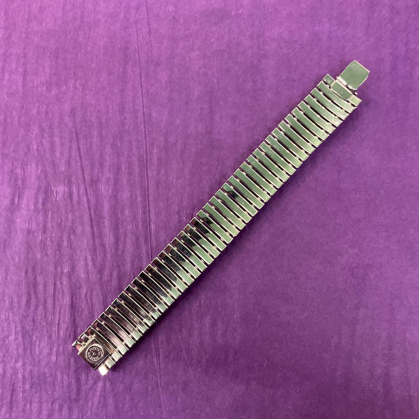 Vintage Butler and Wilson Silver Crystal Art Deco Style Articulated Bracelet, signed in original box