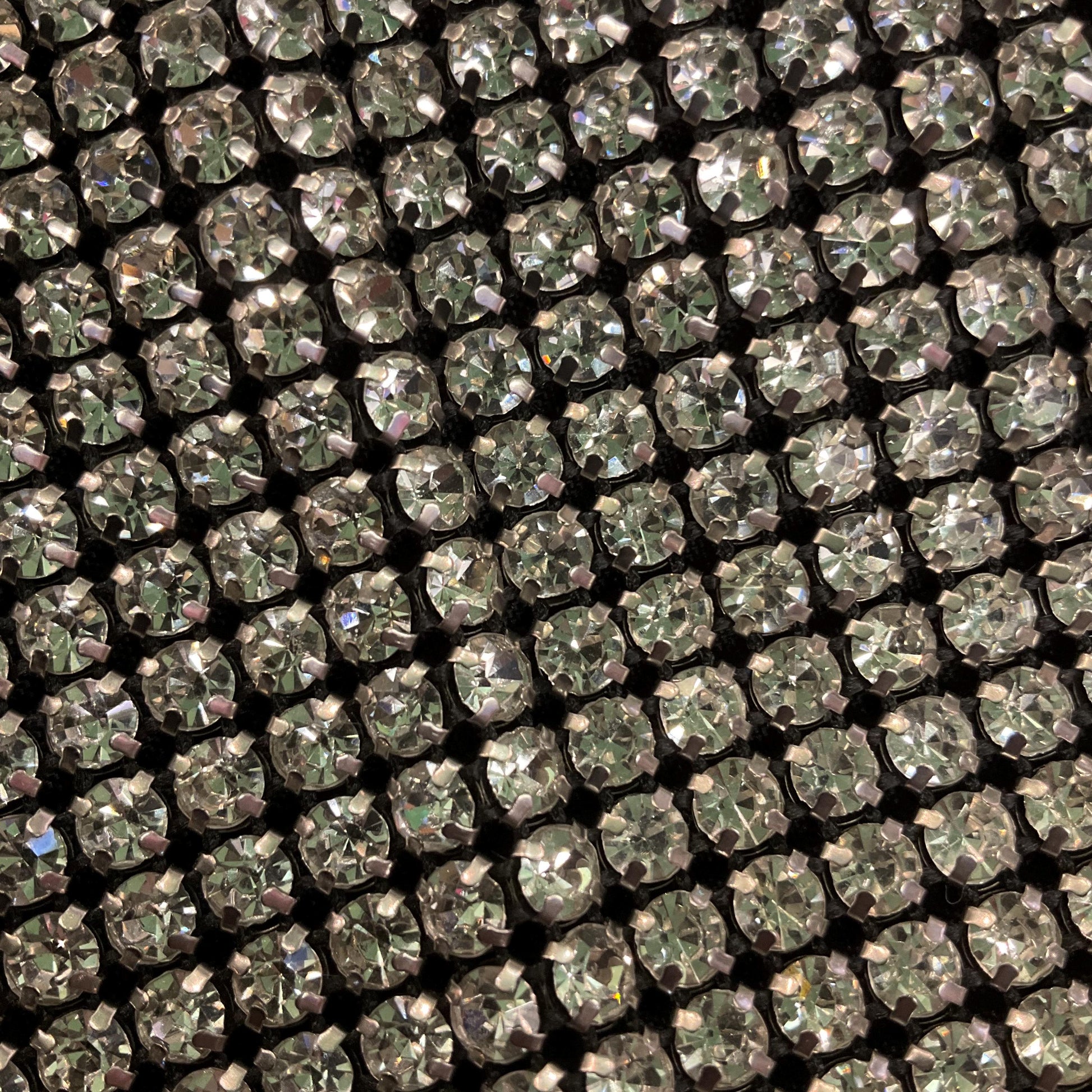 Vintage Sparkling Silver Crystal Large Evening Bag , Hand or Shoulder Straps