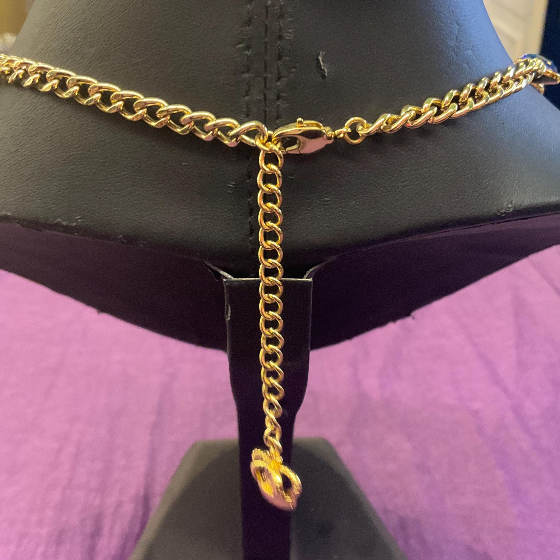 Vintage Butler and Wilson Pastel Rainbow Crystal Statement Necklace, gold tone with large Borealis crystals