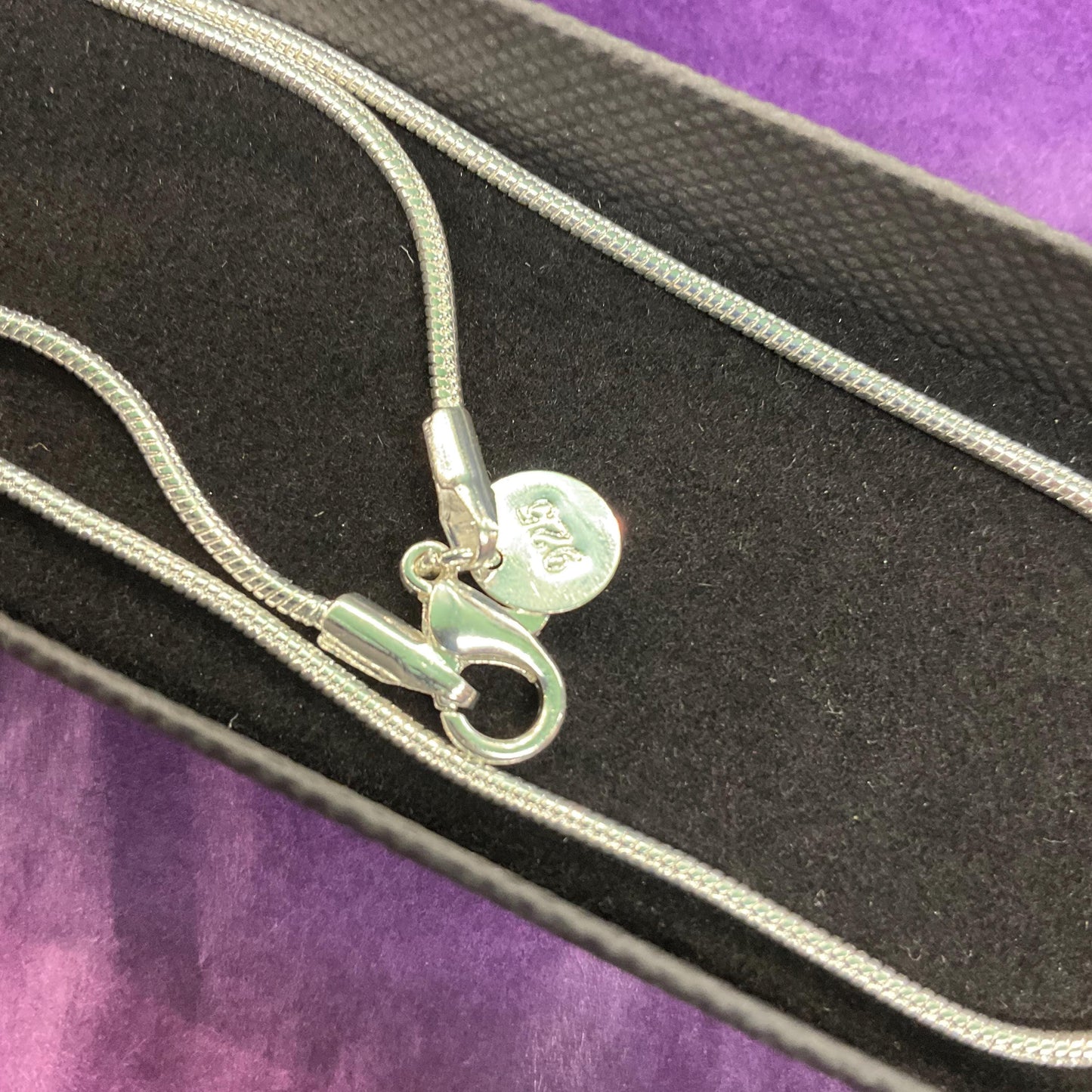 Vintage Sterling Silver Large Oval Locket, Birmingham Hallmark, Foliate Engraving onto 925 Silver Snake Chain