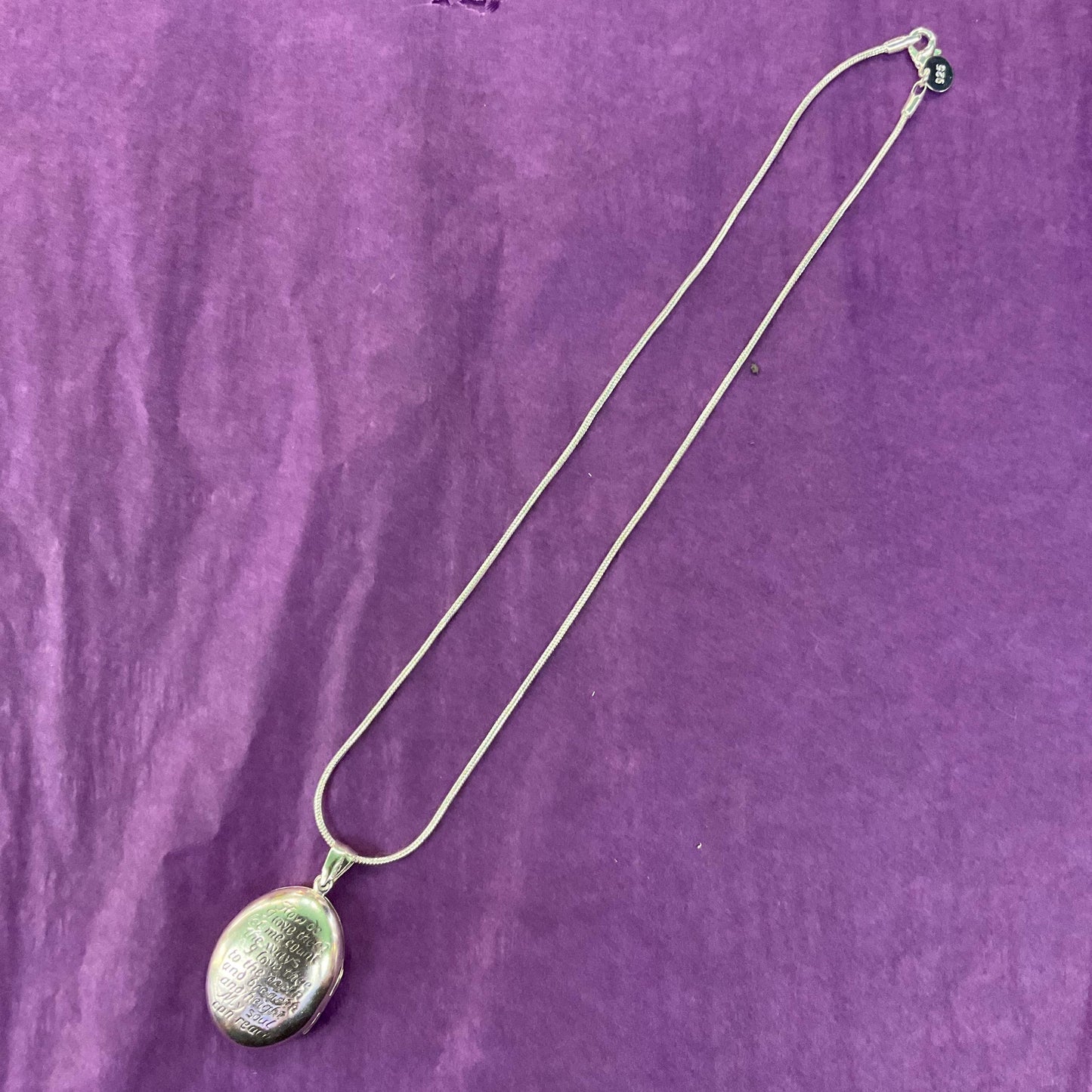 Vintage Silver Lovebirds Locket with ‘How do I Love thee…’ Engraved Poem, silver snake Chain , Wedding gift