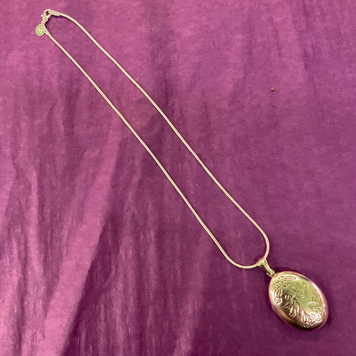 Vintage Silver Lovebirds Locket with ‘How do I Love thee…’ Engraved Poem, silver snake Chain , Wedding gift