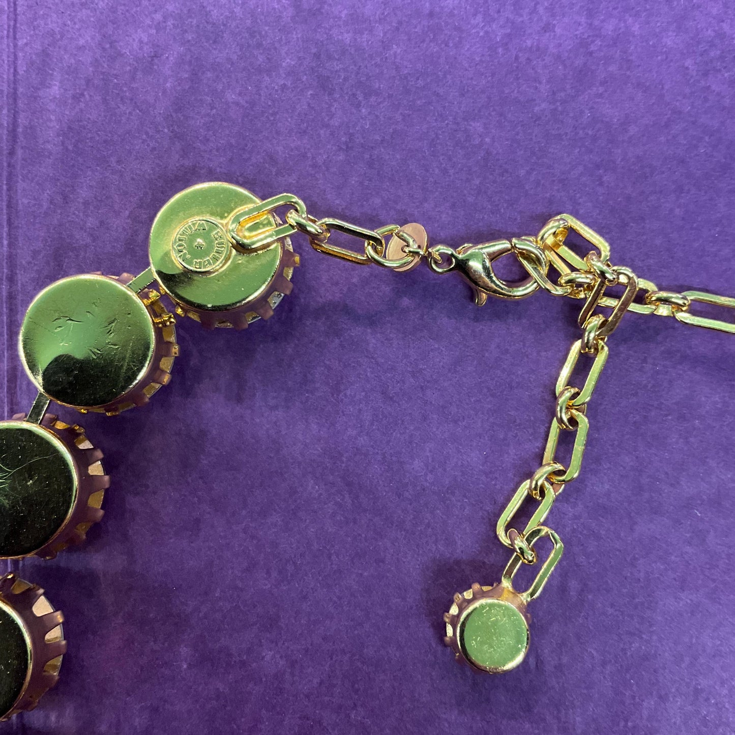 Vintage Butler and Wilson Silver Crystal Choker Style Statement Necklace, Gold tone with large faceted silver crystals