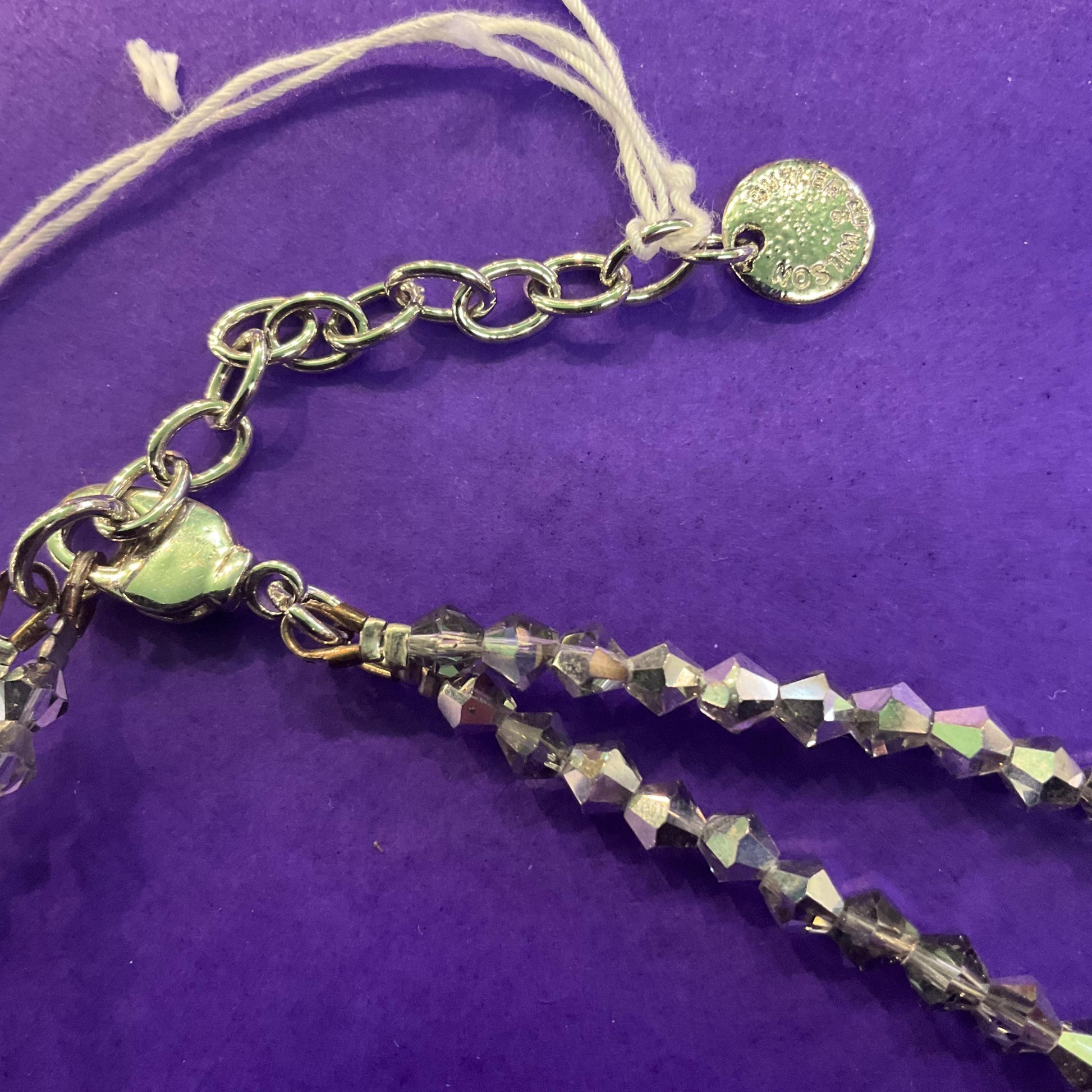 Vintage Butler and Wilson Statement Pewter Crystal Flower Garland Necklace, graduated flowers with faceted crystal petals