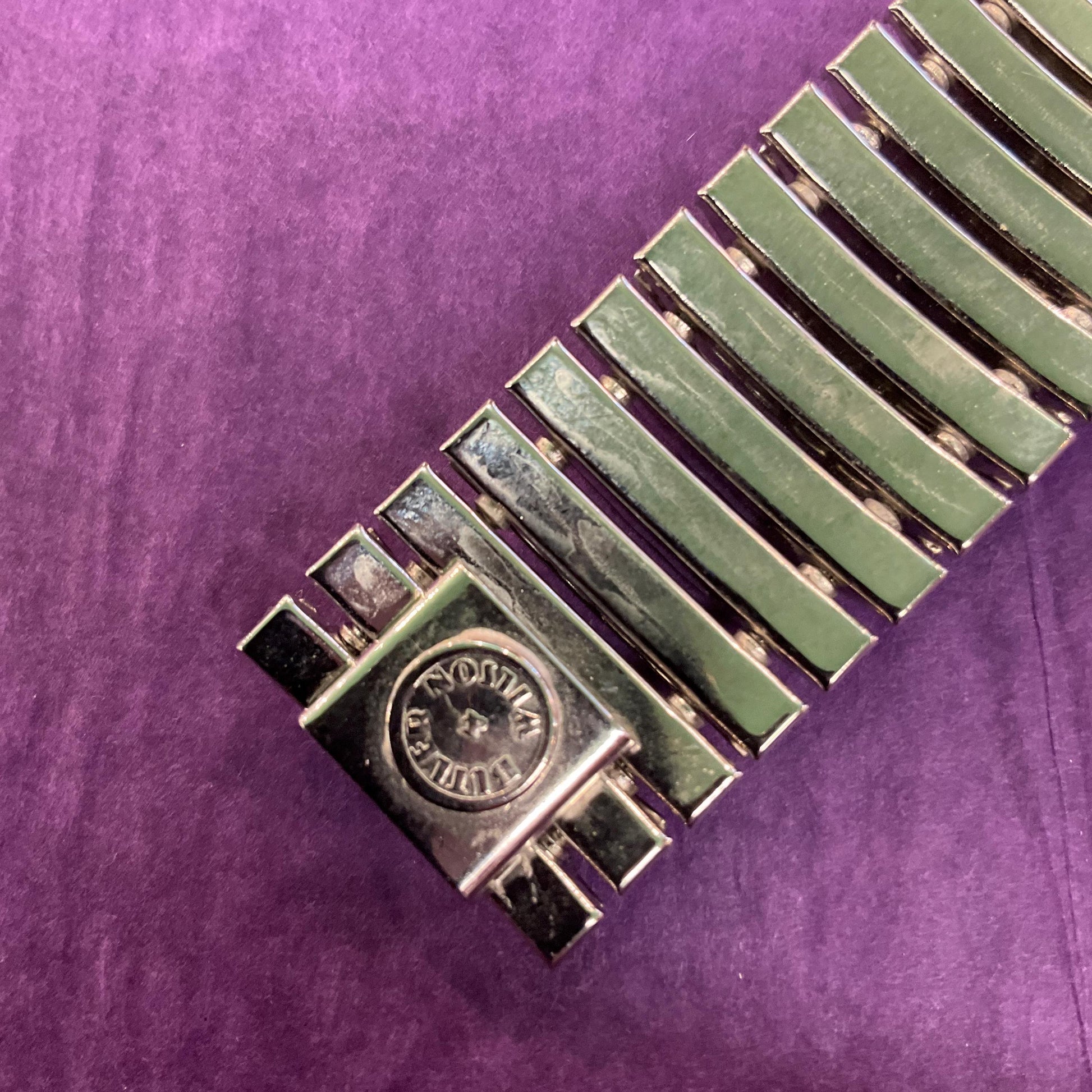 Vintage Butler and Wilson Silver Crystal Art Deco Style Articulated Bracelet, signed in original box