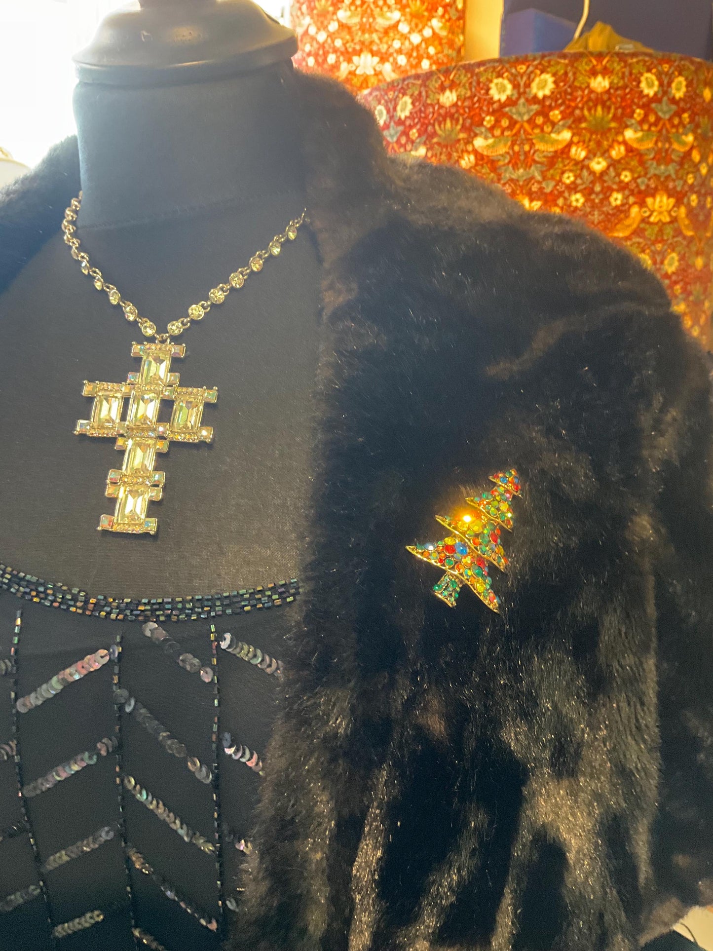 Vintage Butler and Wilson large rainbow Christmas Tree Brooch