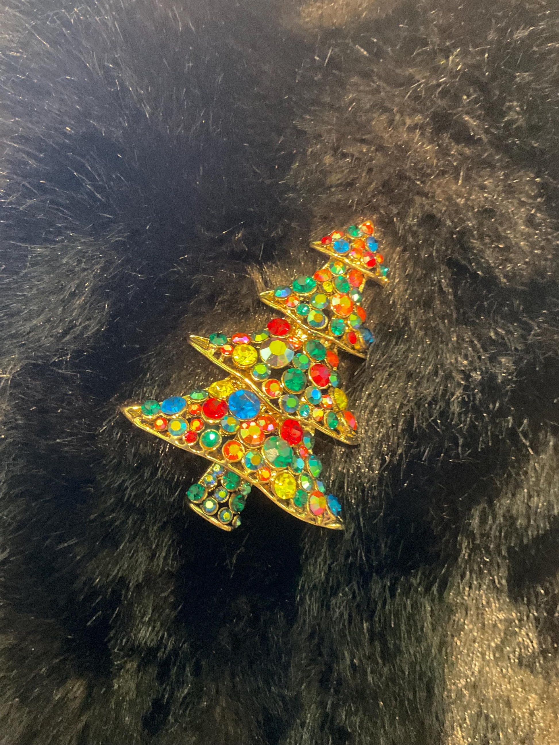 Vintage Butler and Wilson large rainbow Christmas Tree Brooch