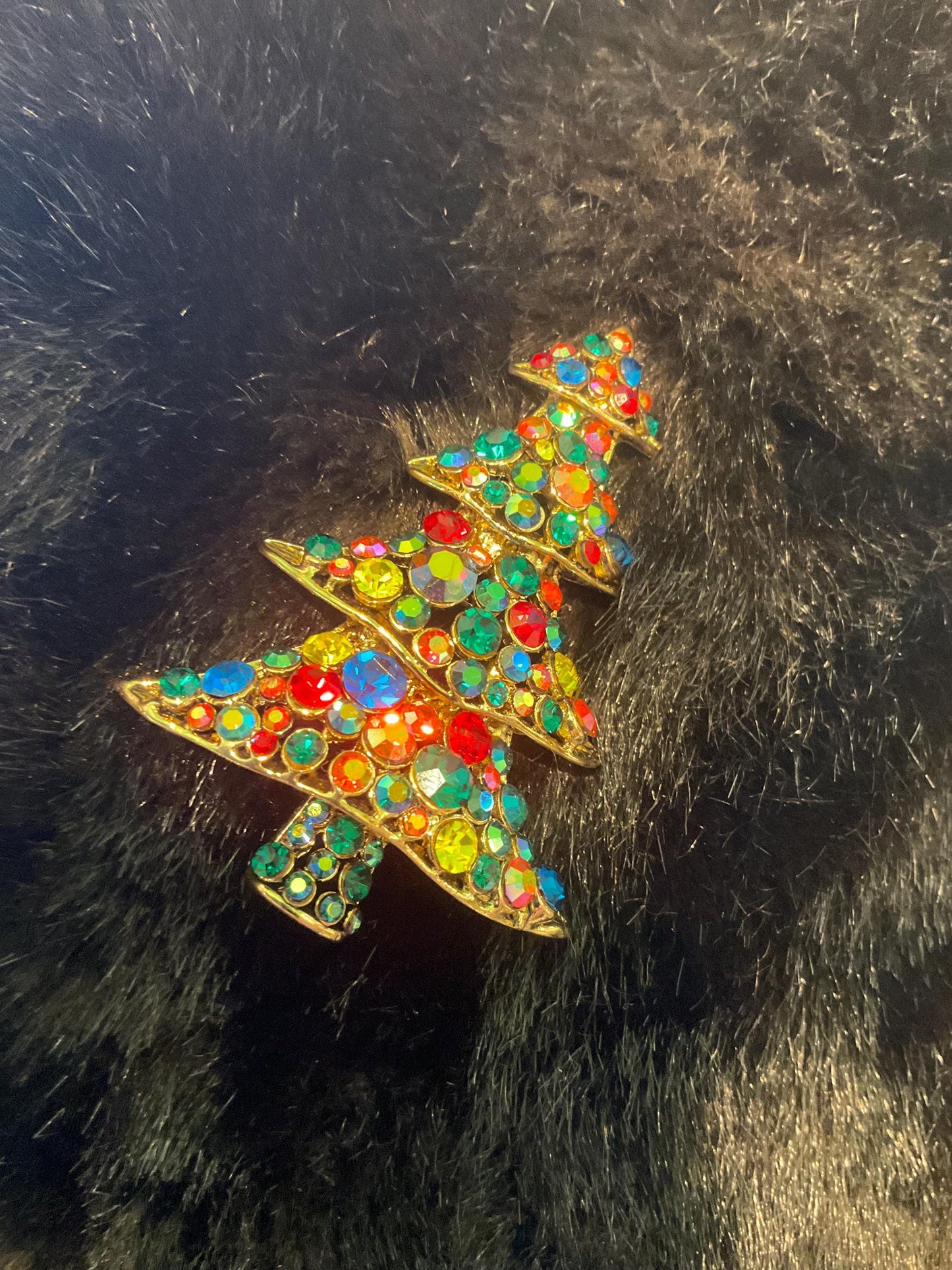 Vintage Butler and Wilson large rainbow Christmas Tree Brooch