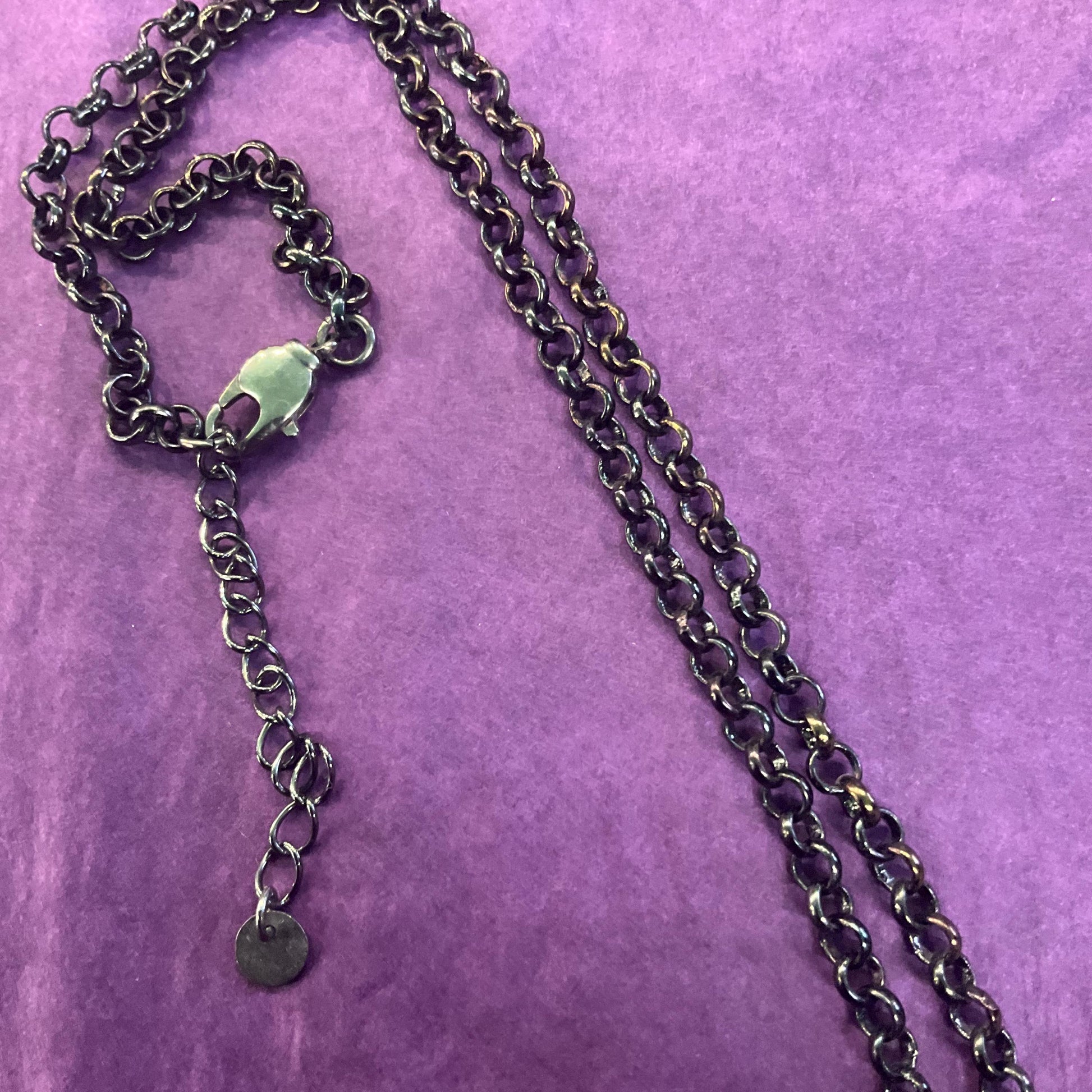 Vintage Butler and Wilson Large Ornate Cross Pendant, Black pewter and silver tones with teardrop crystals