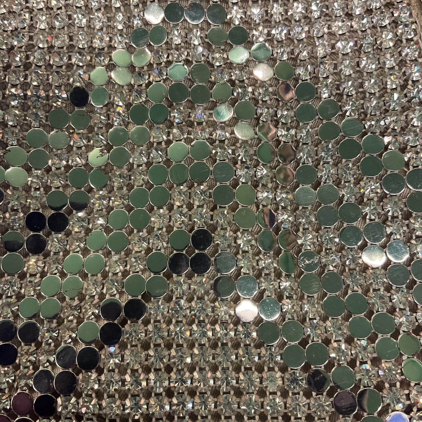 Antique Art Deco Silver Crystal Chain Mail Evening Bag , Great Gatsby, Flapper Girl