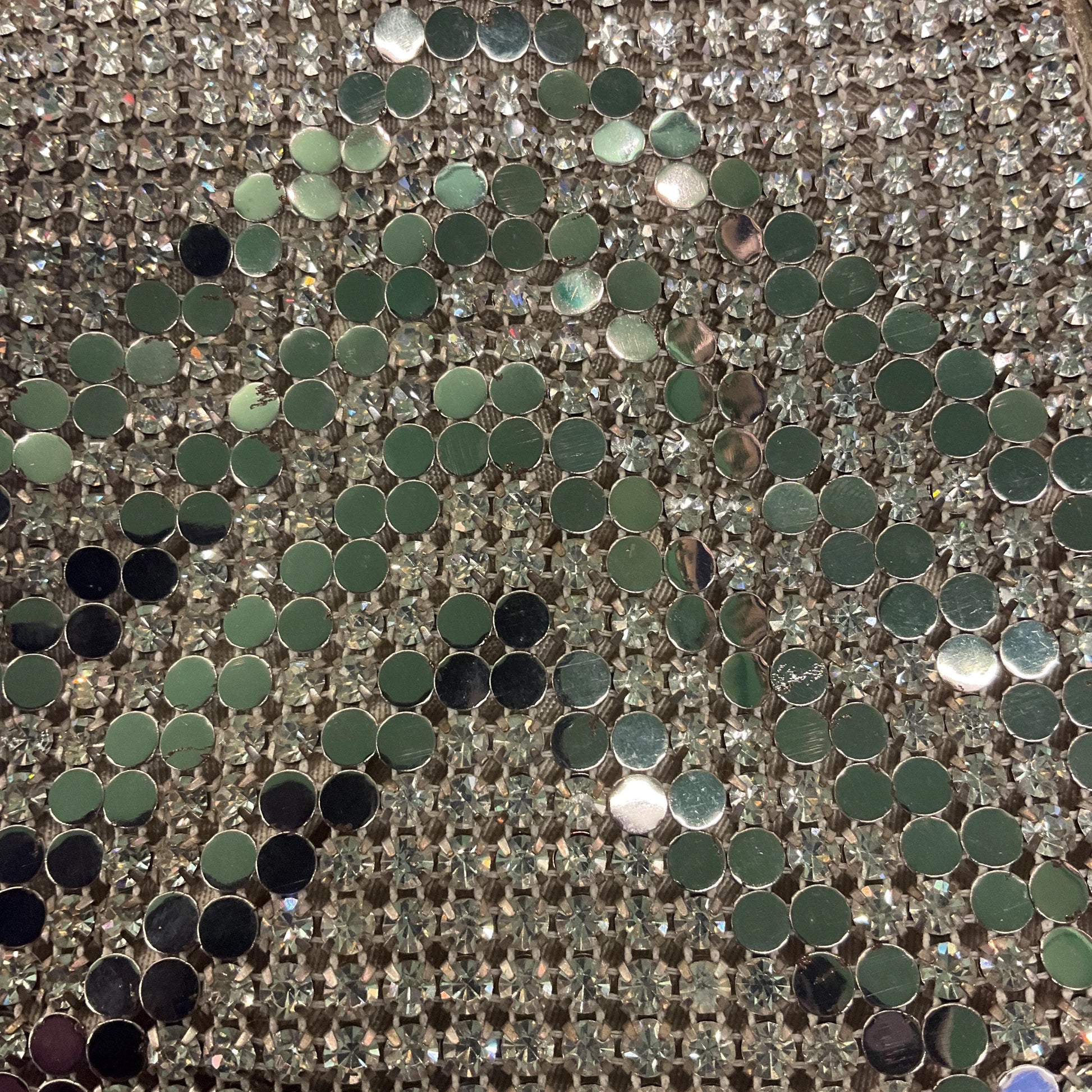 Antique Art Deco Silver Crystal Chain Mail Evening Bag , Great Gatsby, Flapper Girl