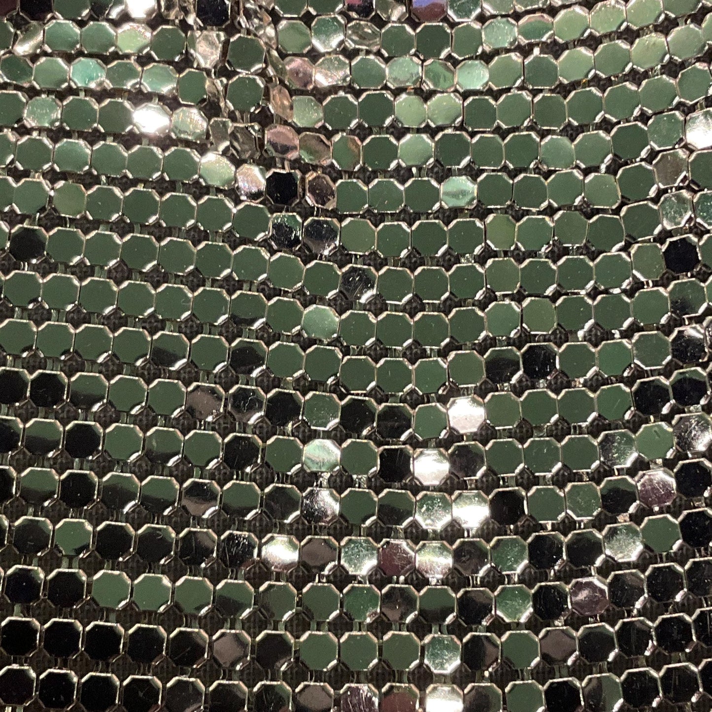 Vintage Silver Metallic Chain Mail Shoulder Bag, Formal Event, evening bag