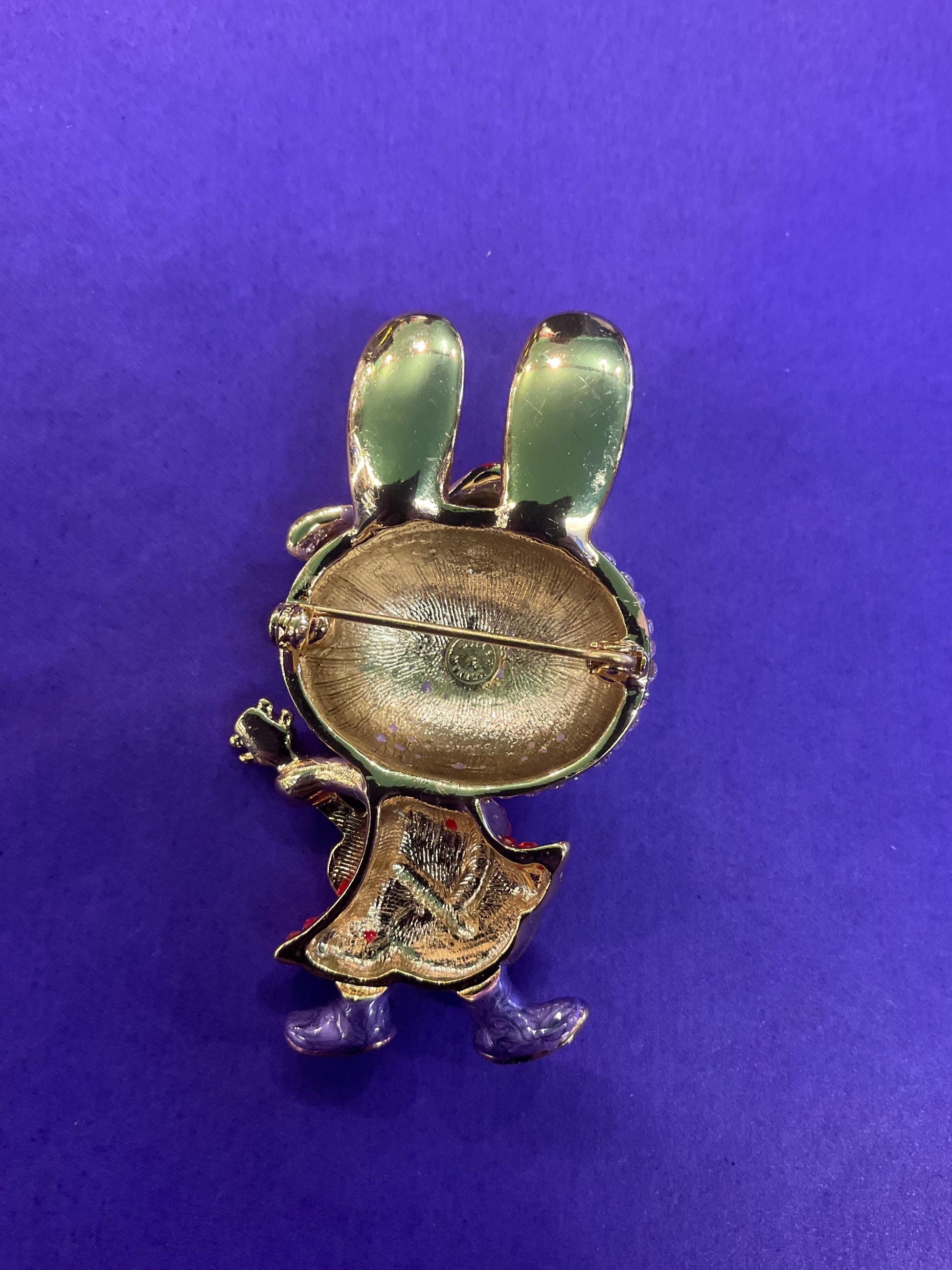 Vintage Butler and Wilson large Rock Chic Bunny Crystal Brooch