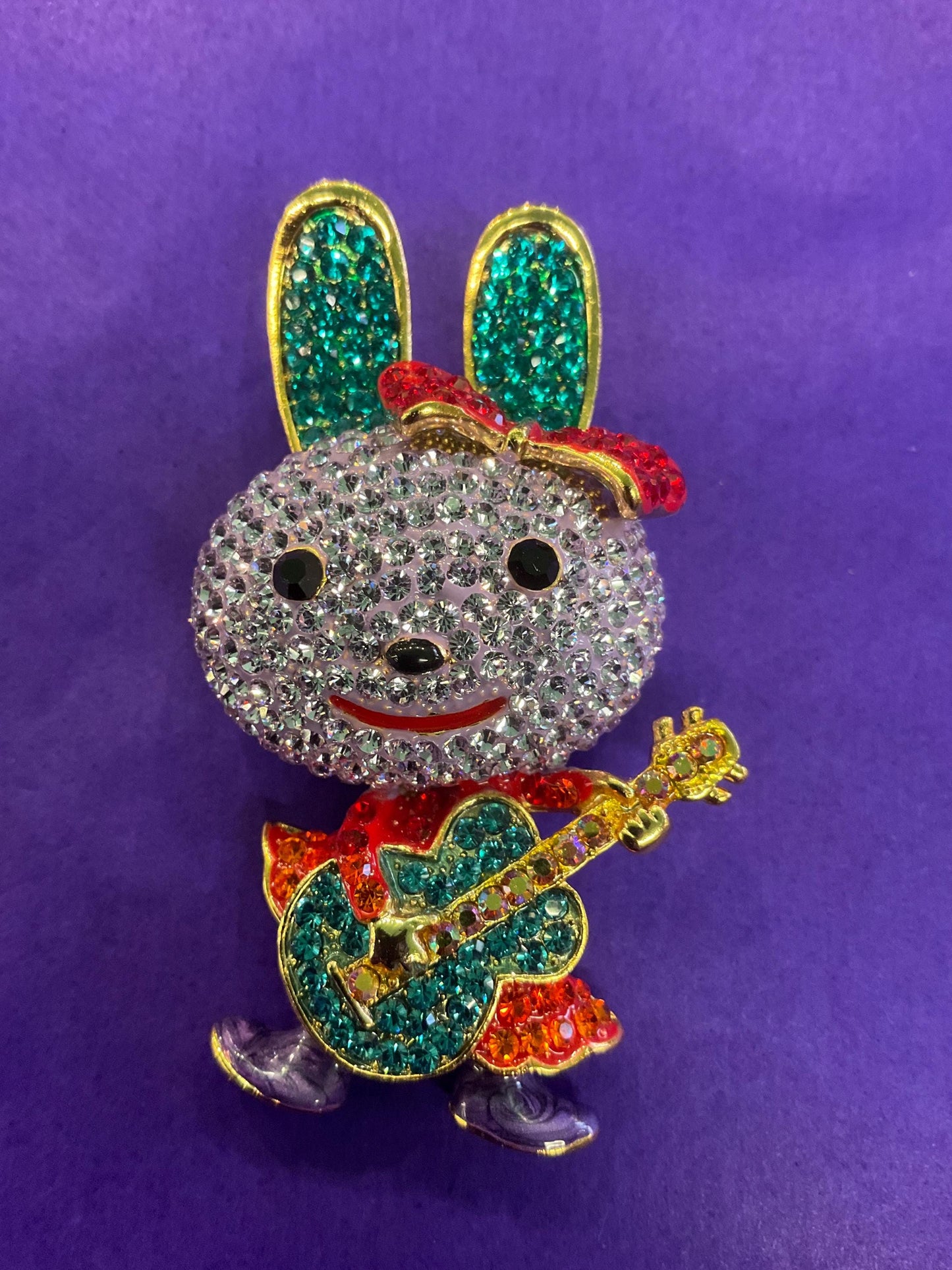 Vintage Butler and Wilson large Rock Chic Bunny Crystal Brooch
