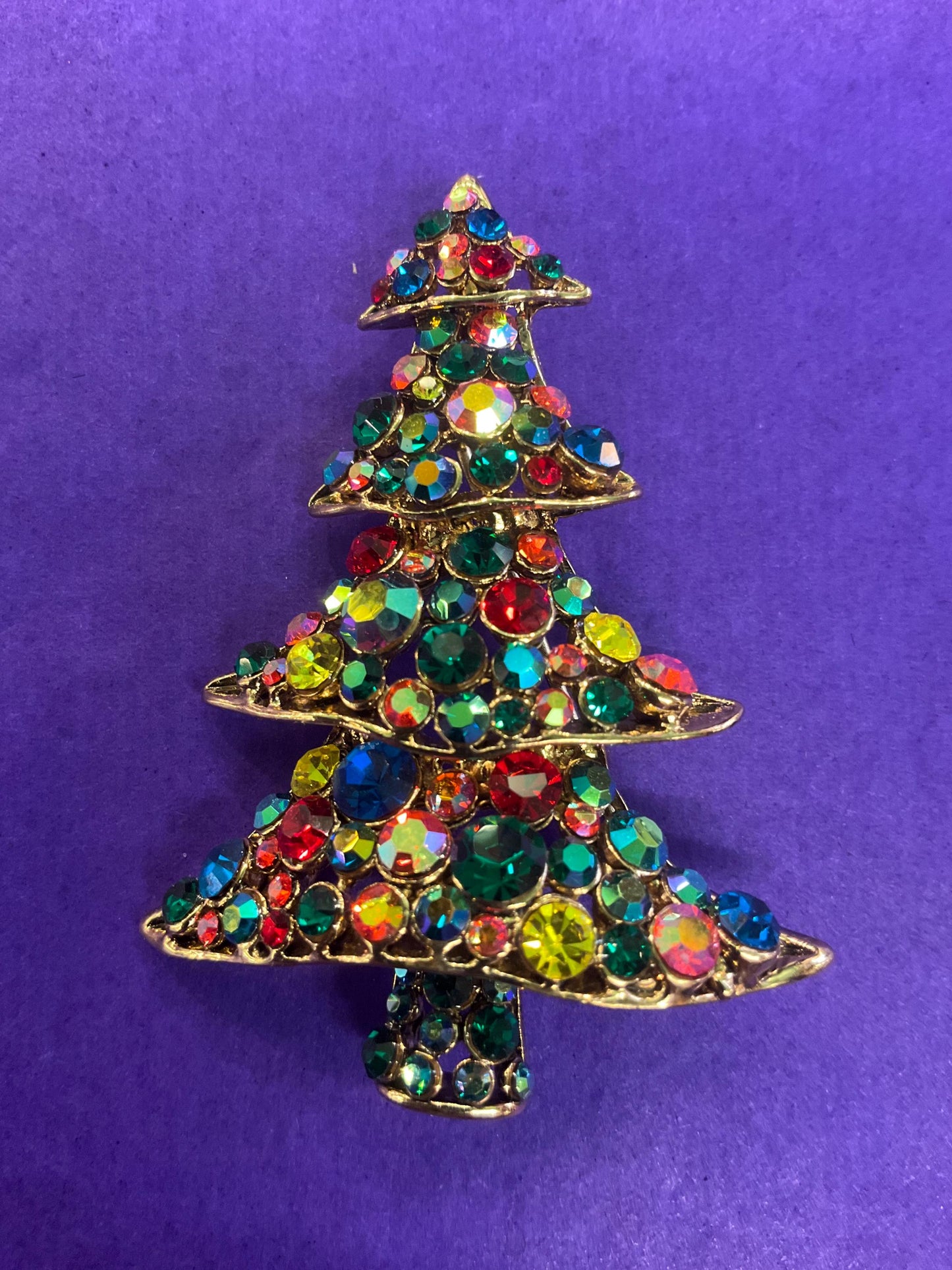 Vintage Butler and Wilson large rainbow Christmas Tree Brooch