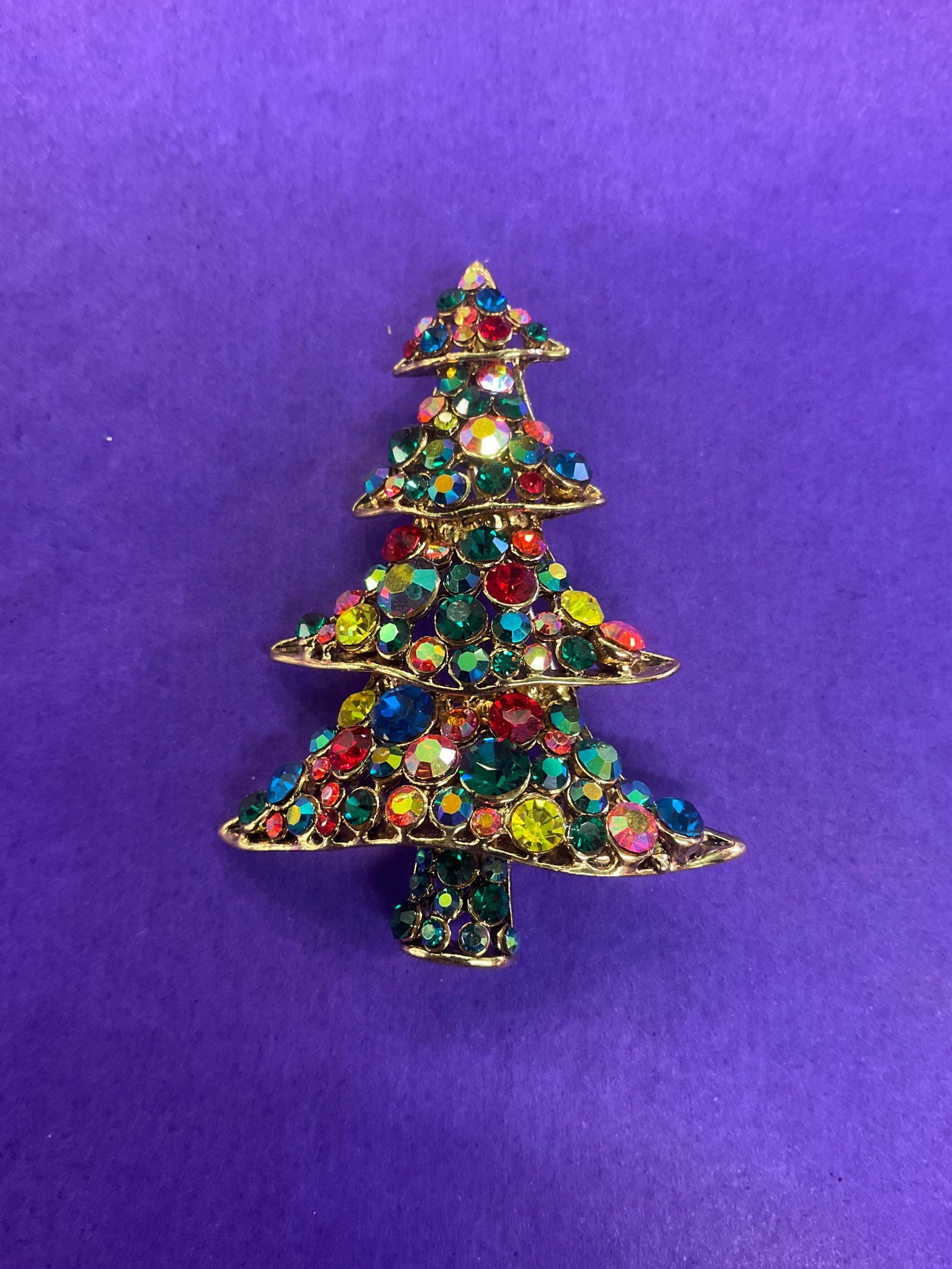 Vintage Butler and Wilson large rainbow Christmas Tree Brooch
